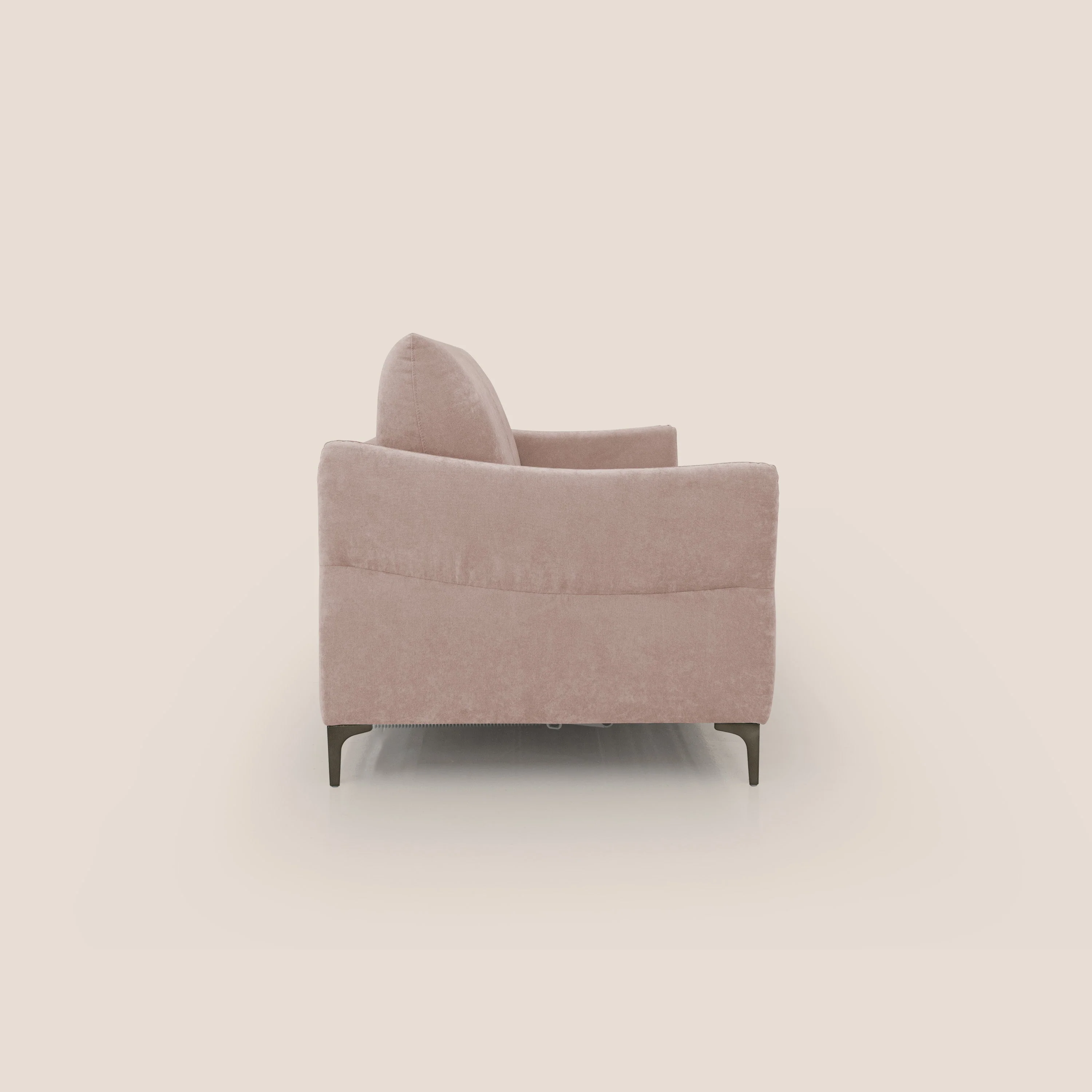 Dalia canapé convertible avec matelas H 18cm et pieds hauts en tissu détachable raffiné T17 rose - Image 7