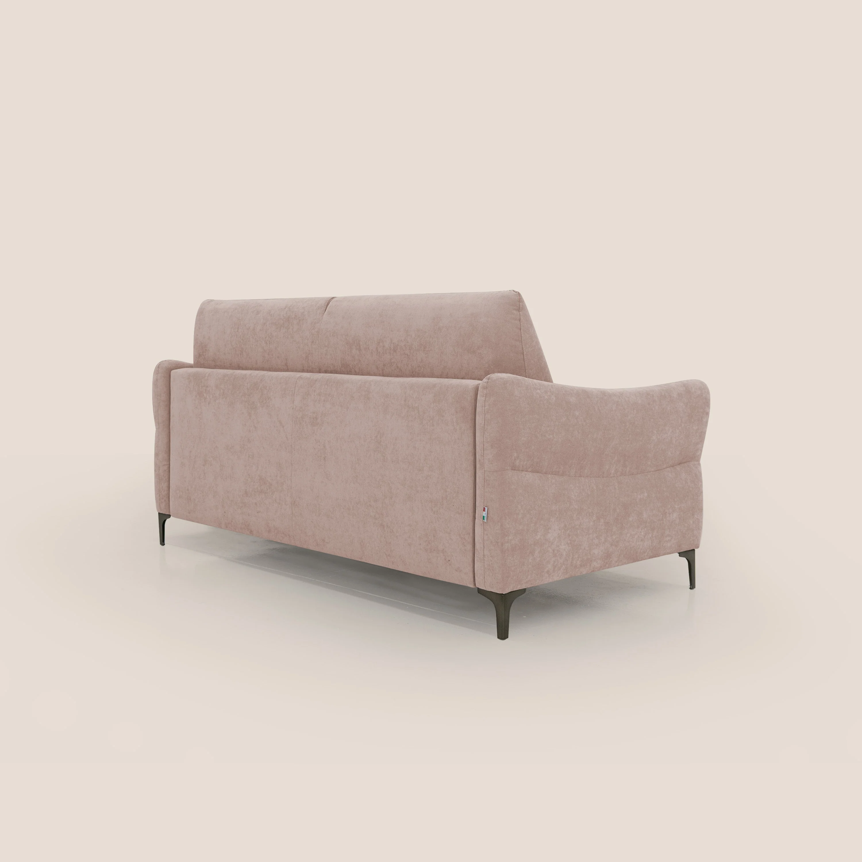 Dalia canapé convertible avec matelas H 18cm et pieds hauts en tissu détachable raffiné T17 rose - Image 8