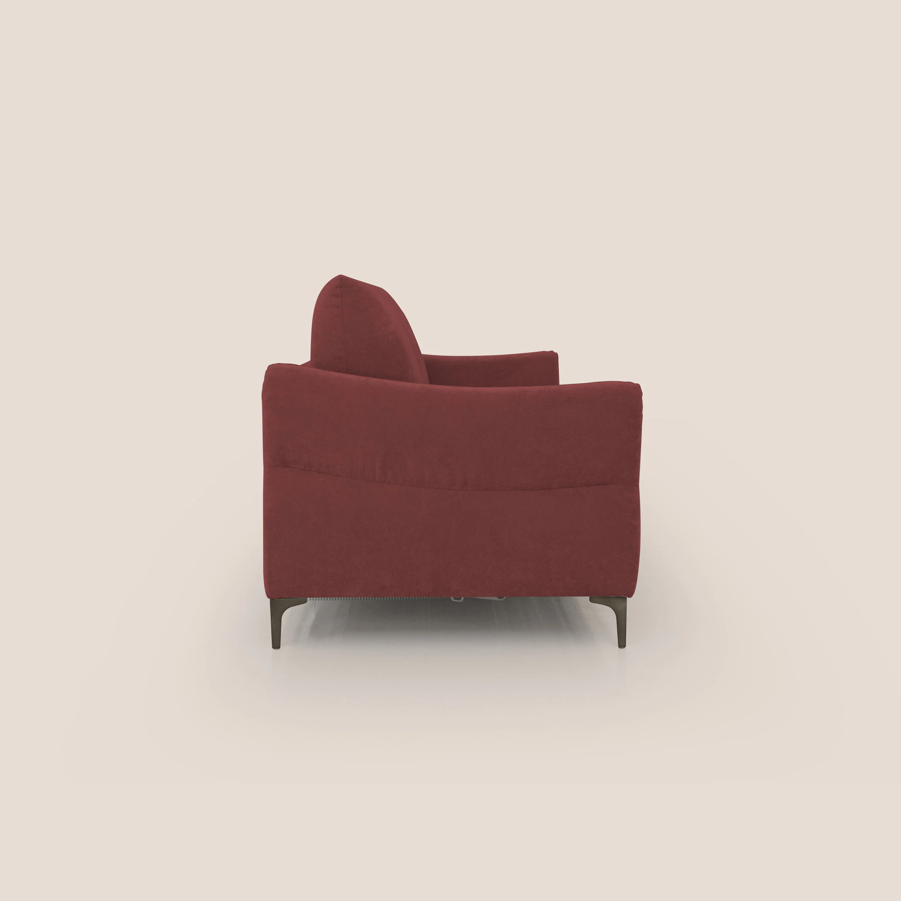 Dalia canapé convertible avec matelas H 18cm et pieds hauts en tissu détachable raffiné T17 rouge - Image 7