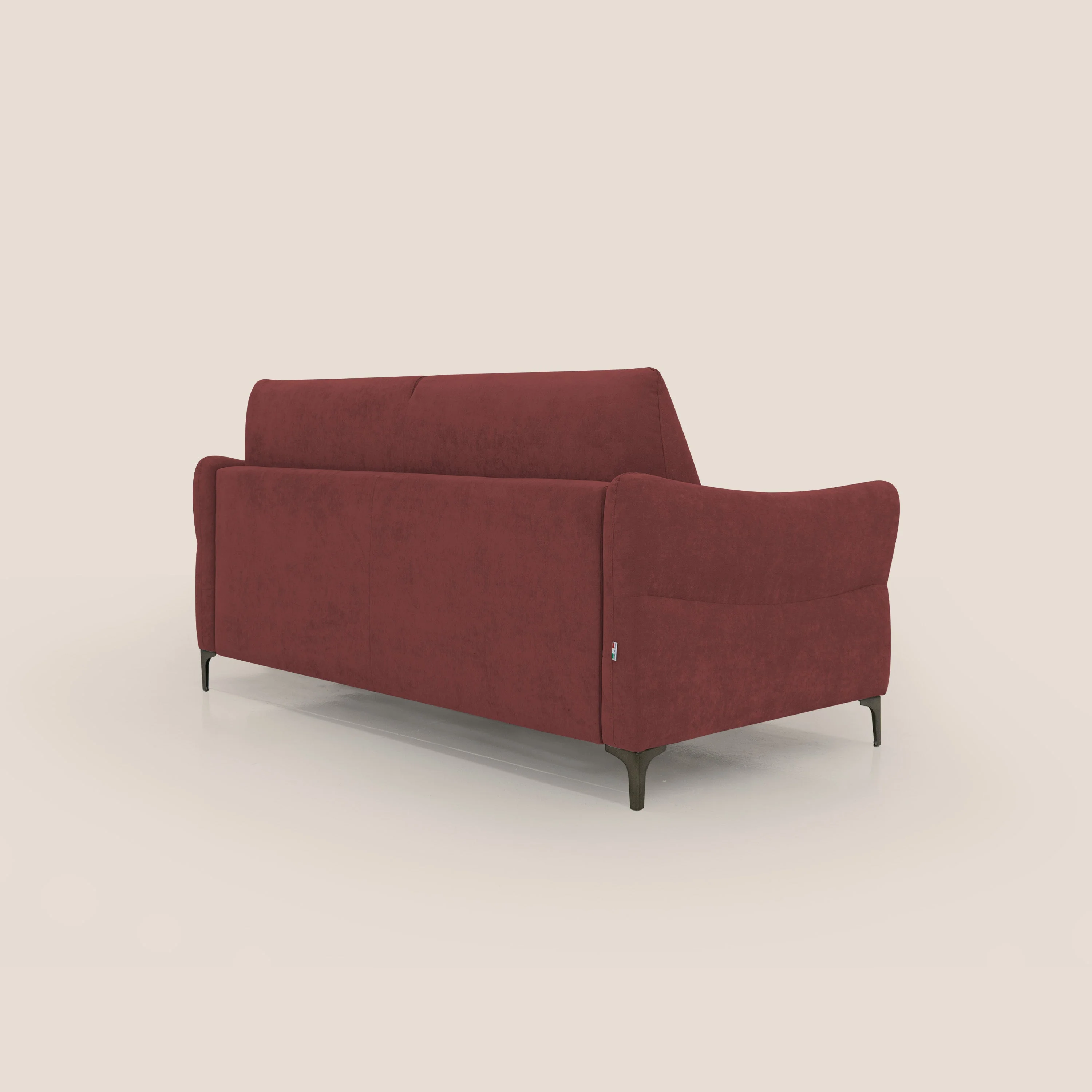 Dalia canapé convertible avec matelas H 18cm et pieds hauts en tissu détachable raffiné T17 rouge - Image 8