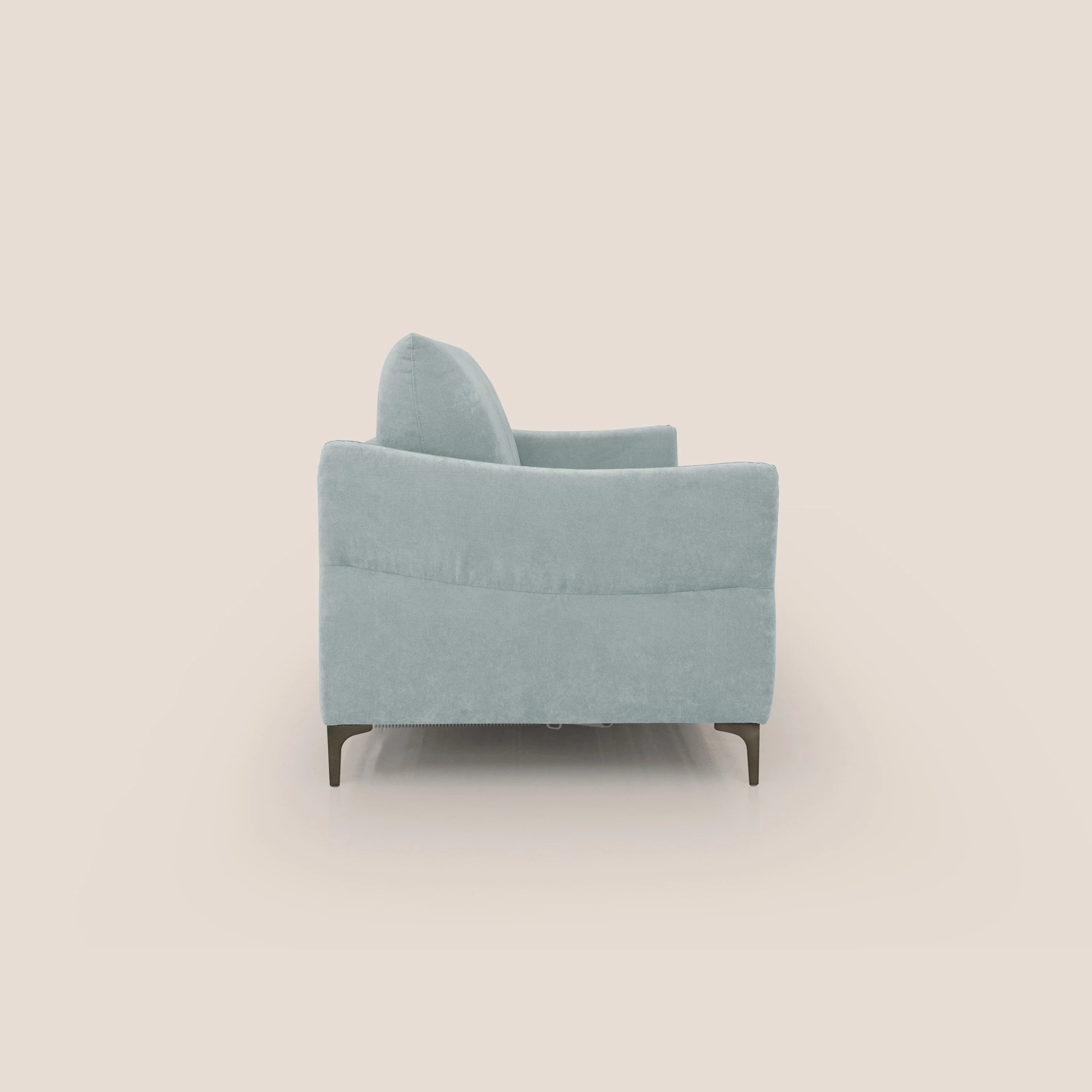 Dalia canapé convertible avec matelas H 18cm et pieds hauts en tissu détachable raffiné T17 vert d'eau - Image 7