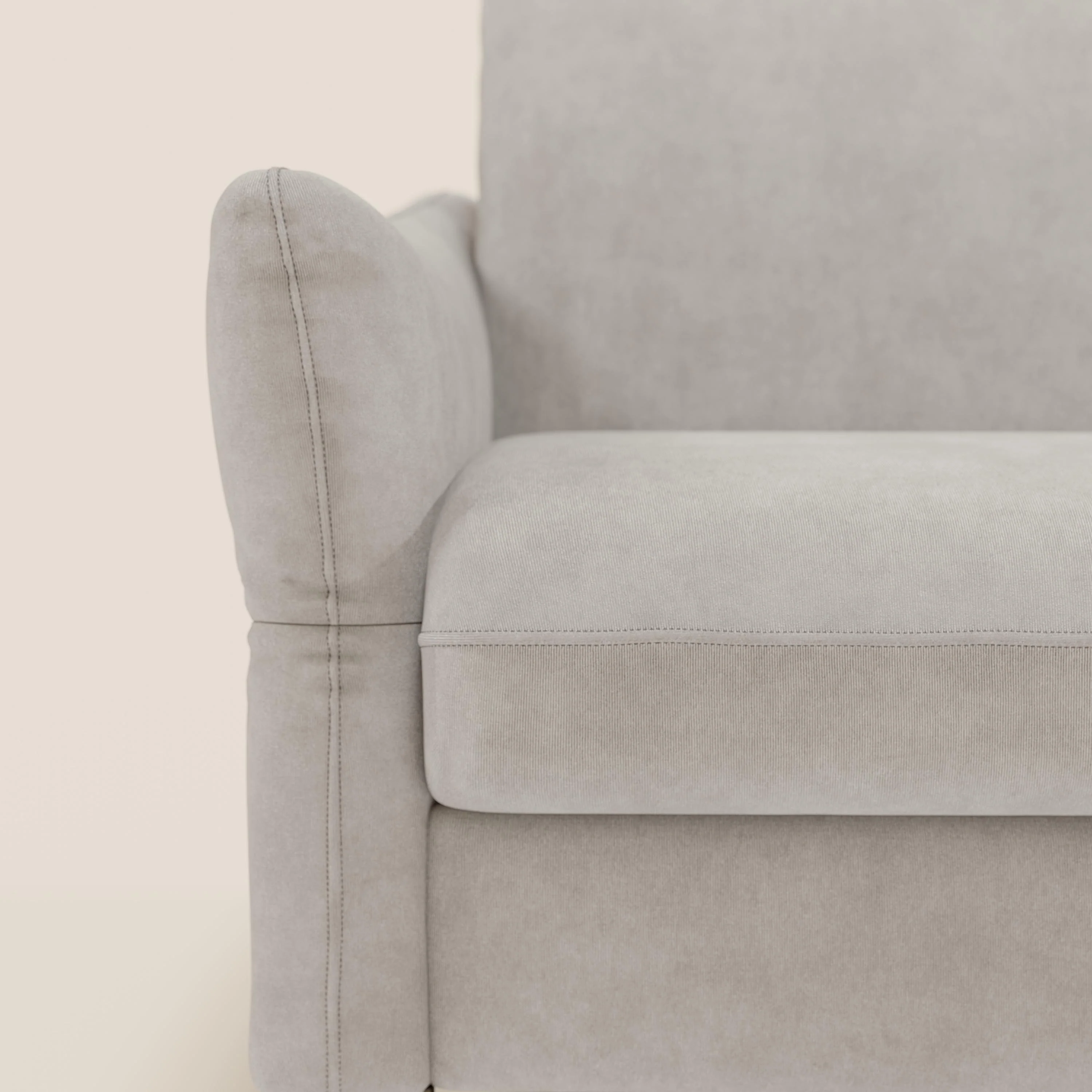 Dalia Canapé d'angle convertible avec matelas H18 cm et chaise longue coffre en tissu détachable T17 blanc - Image 9