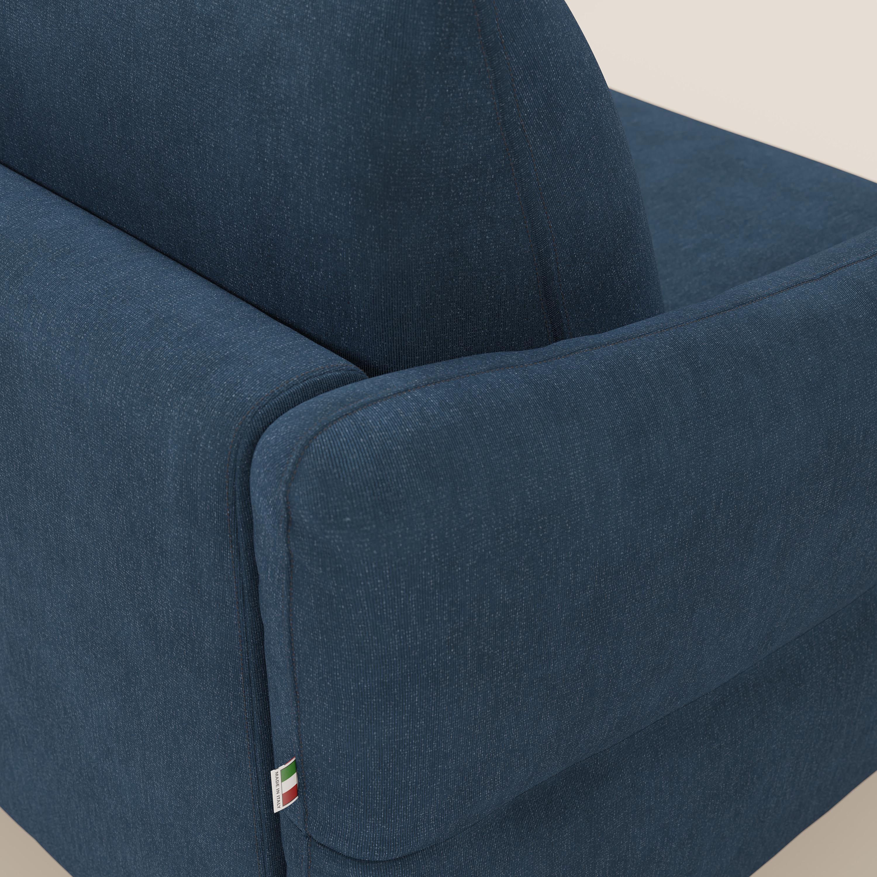 Dalia Canapé d'angle convertible avec matelas H18 cm et chaise longue coffre en tissu détachable T17 bleu - Image 8