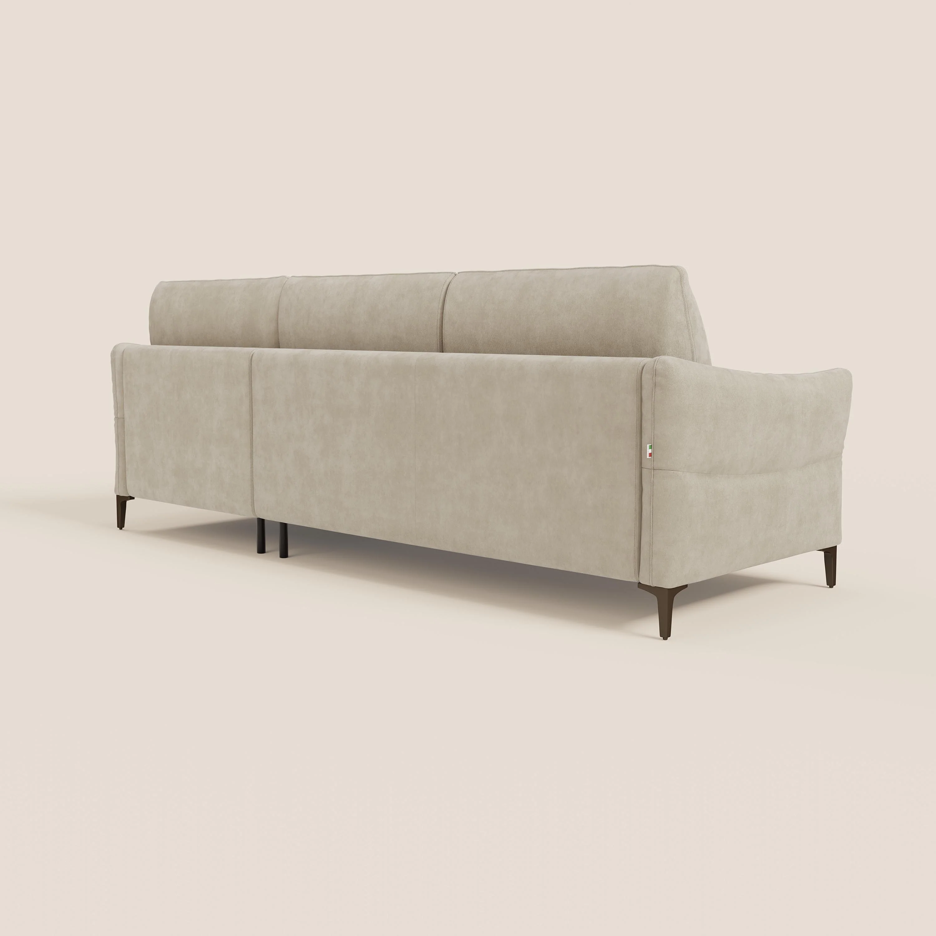 Dalia Canapé d'angle convertible avec matelas H18 cm et chaise longue coffre en tissu détachable T17 crème - Image 7