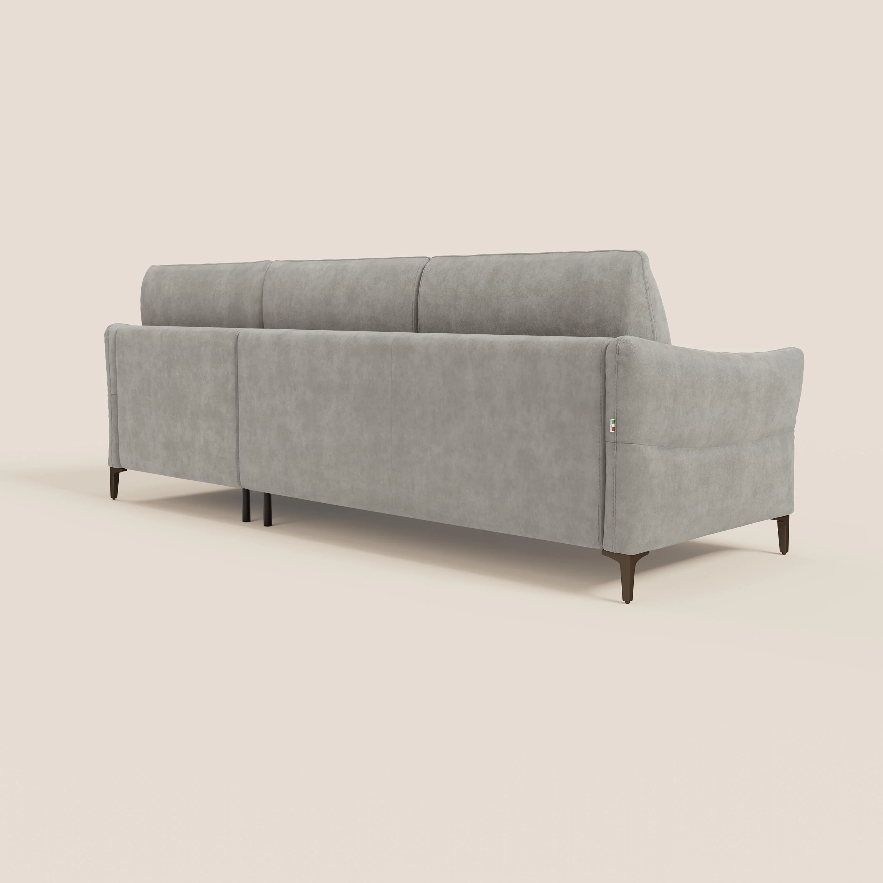 Dalia Canapé d'angle convertible avec matelas H18 cm et chaise longue coffre en tissu détachable T17 gris - Image 7