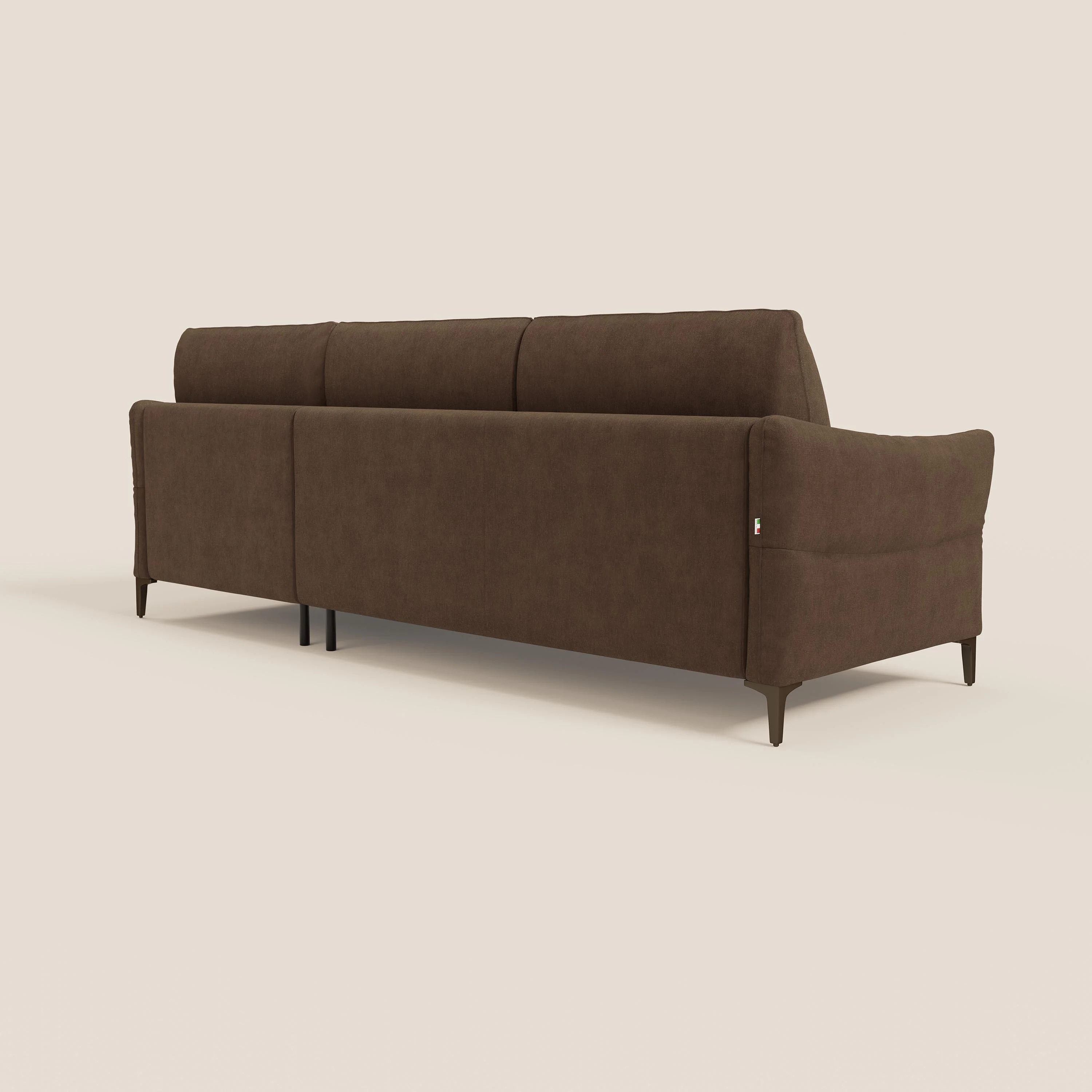 Dalia Canapé d'angle convertible avec matelas H18 cm et chaise longue coffre en tissu détachable T17 marron - Image 7
