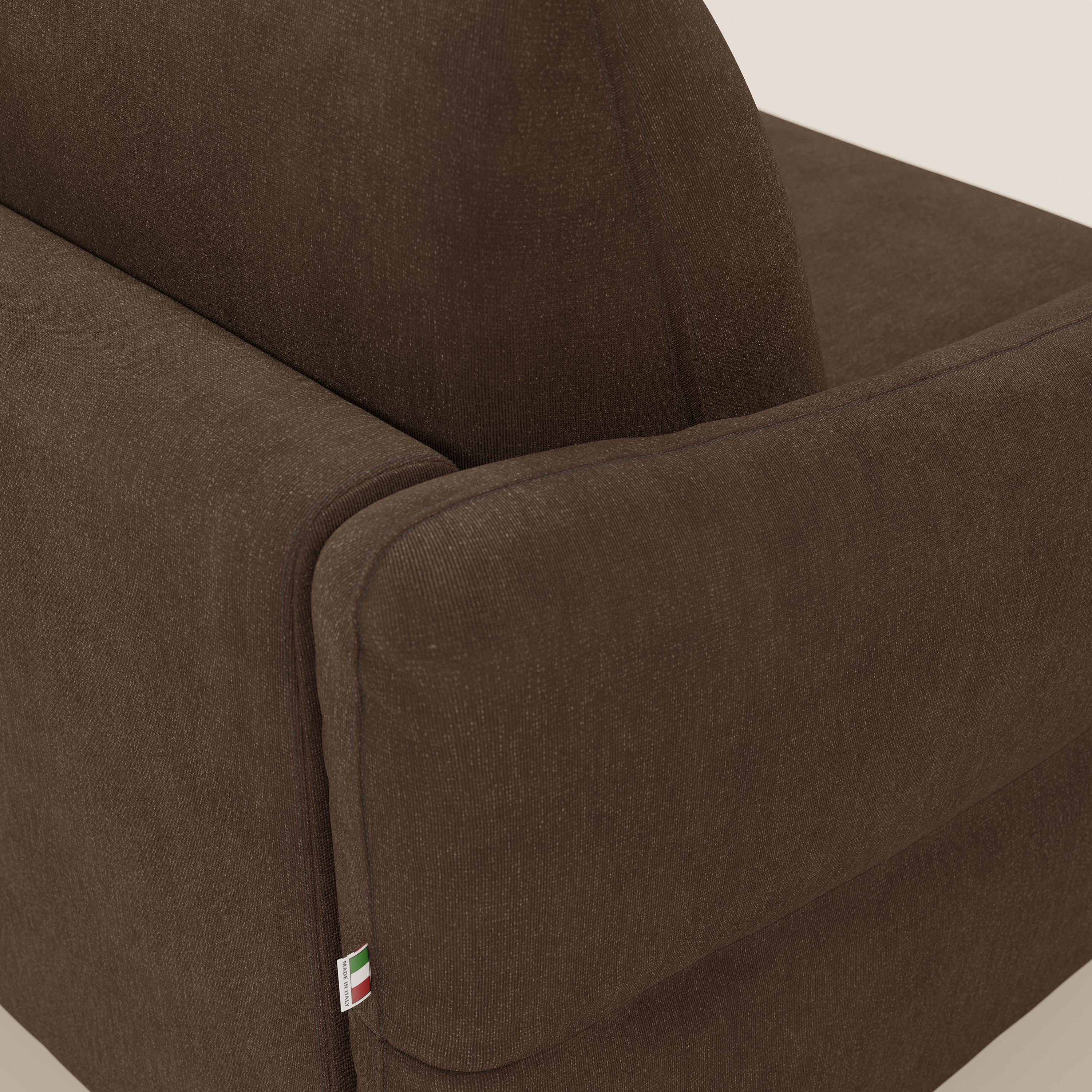 Dalia Canapé d'angle convertible avec matelas H18 cm et chaise longue coffre en tissu détachable T17 marron - Image 8