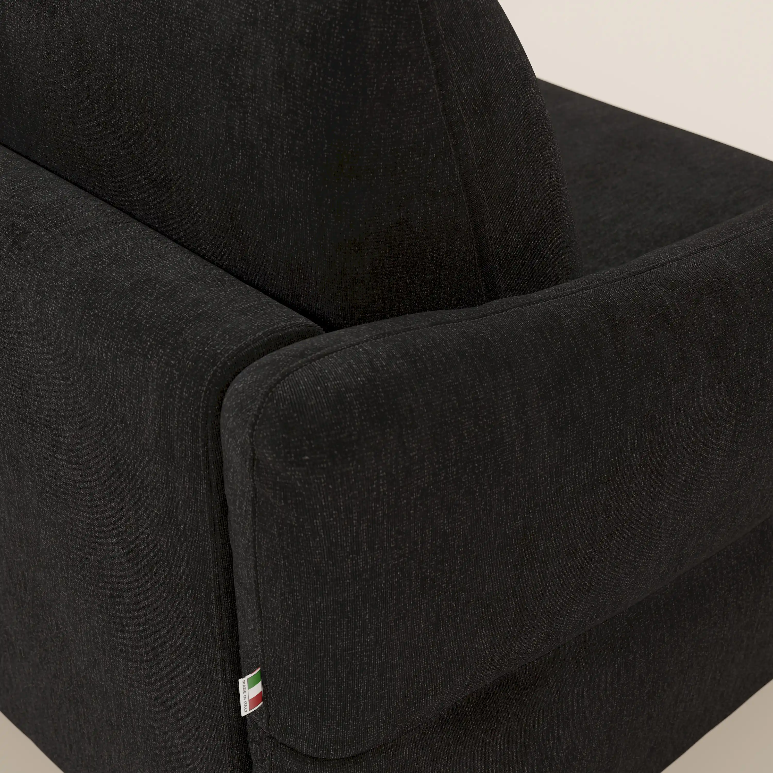 Dalia Canapé d'angle convertible avec matelas H18 cm et chaise longue coffre en tissu détachable T17 noir - Image 8