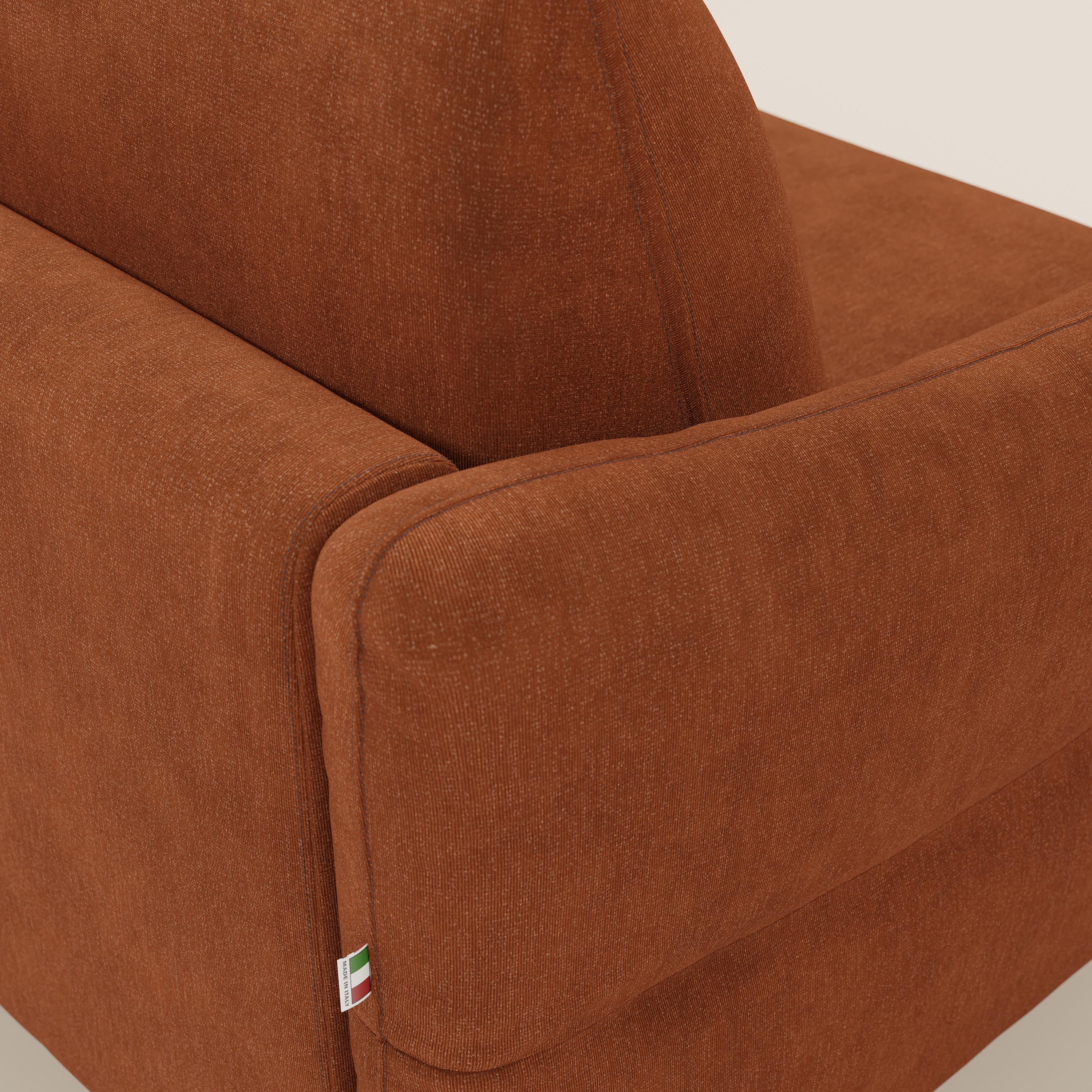 Dalia Canapé d'angle convertible avec matelas H18 cm et chaise longue coffre en tissu détachable T17 orange - Image 8