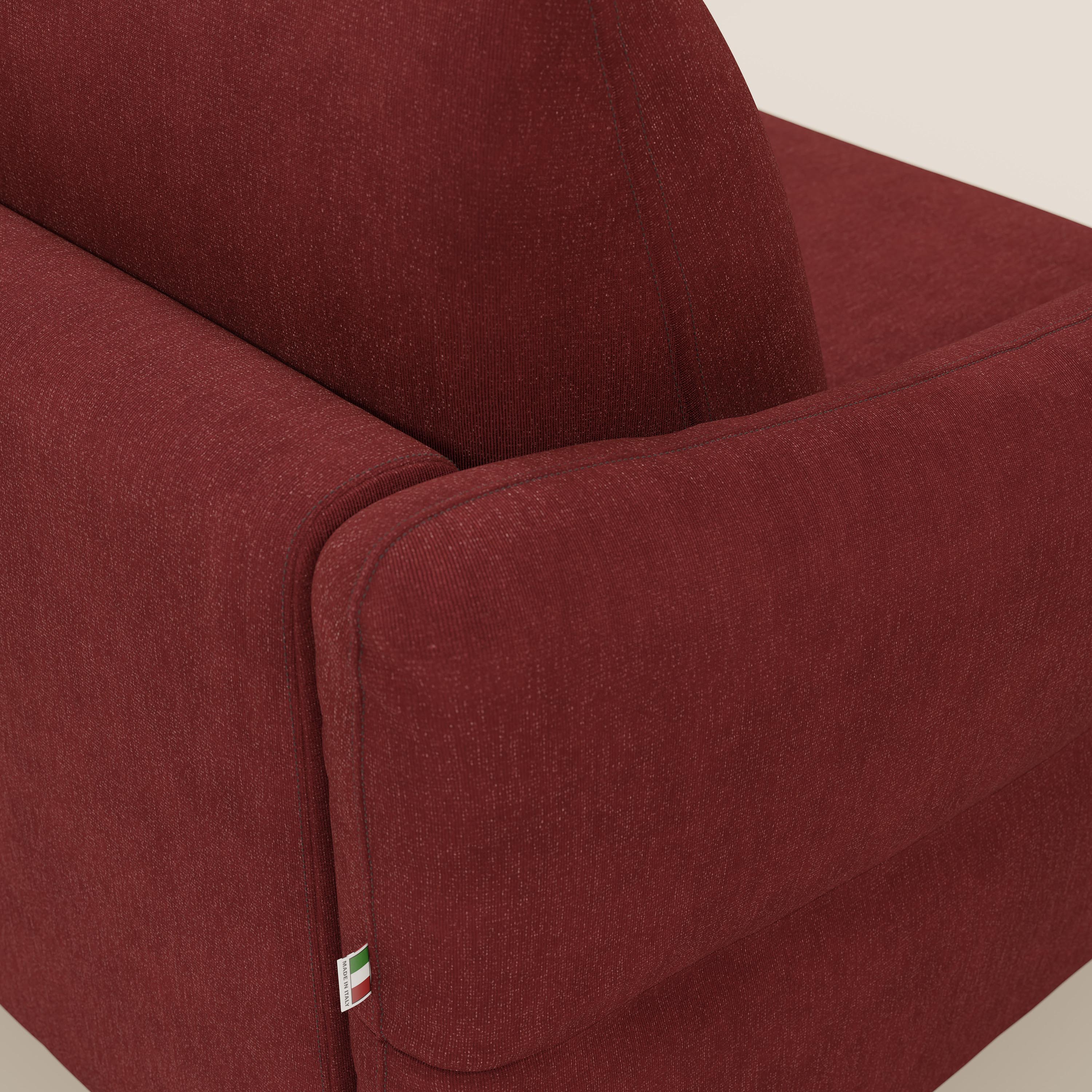 Dalia Canapé d'angle convertible avec matelas H18 cm et chaise longue coffre en tissu détachable T17 rouge - Image 8