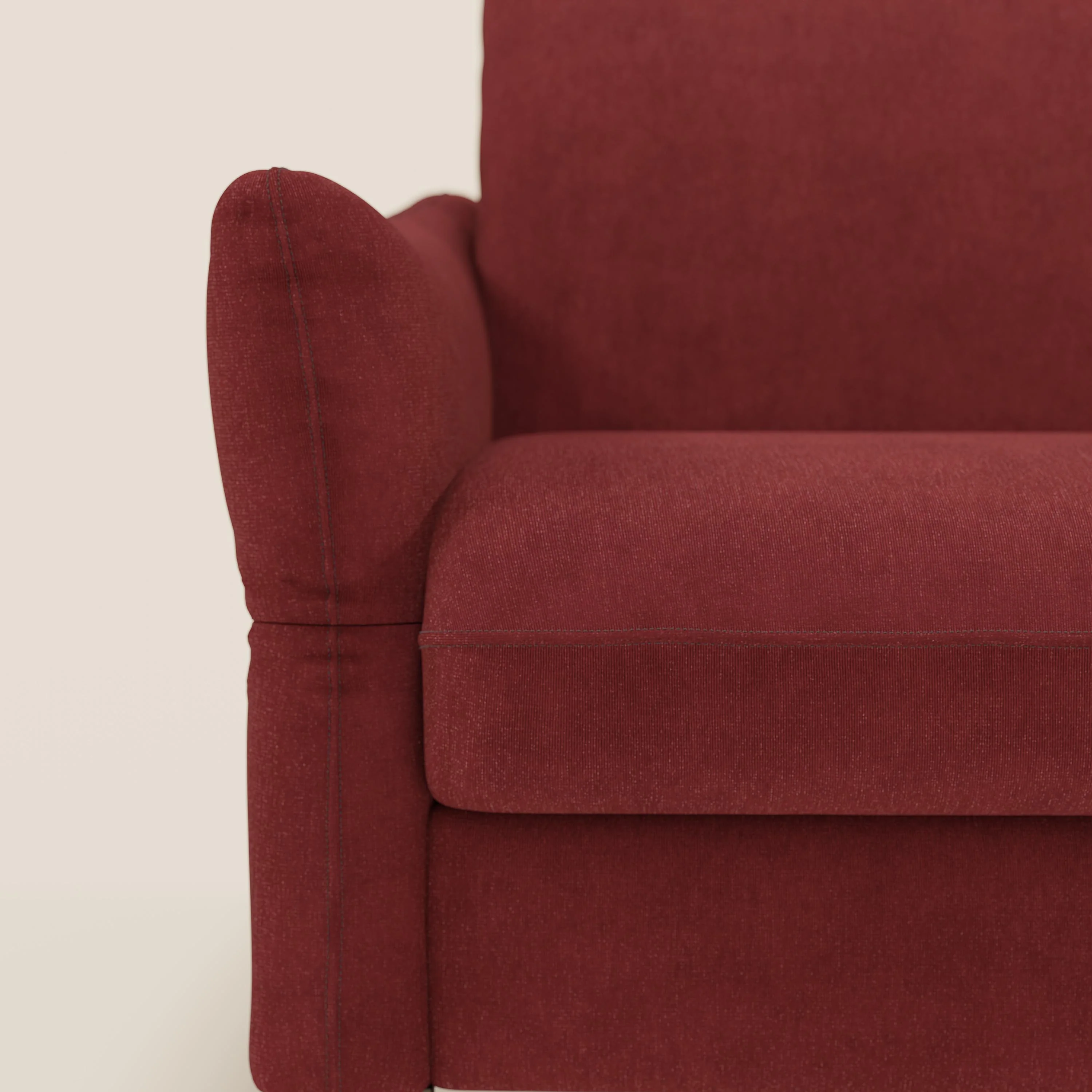 Dalia Canapé d'angle convertible avec matelas H18 cm et chaise longue coffre en tissu détachable T17 rouge - Image 9