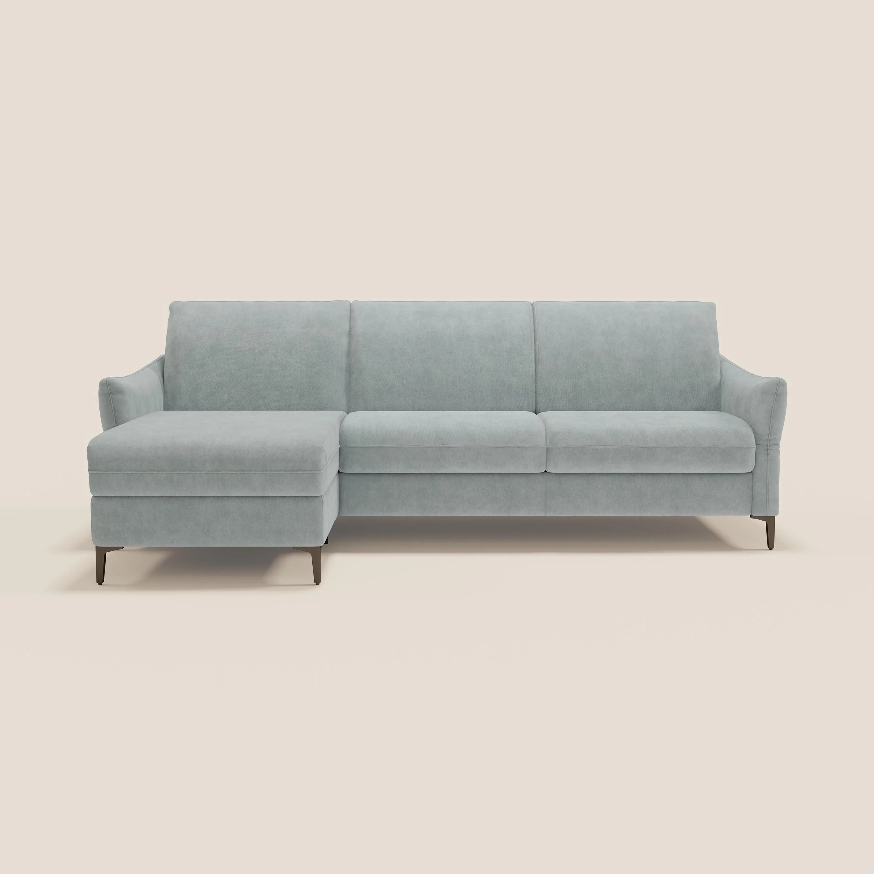 Dalia Canapé d'angle convertible avec matelas H18 cm et chaise longue coffre en tissu détachable T17 vert aquamarine - Image 12