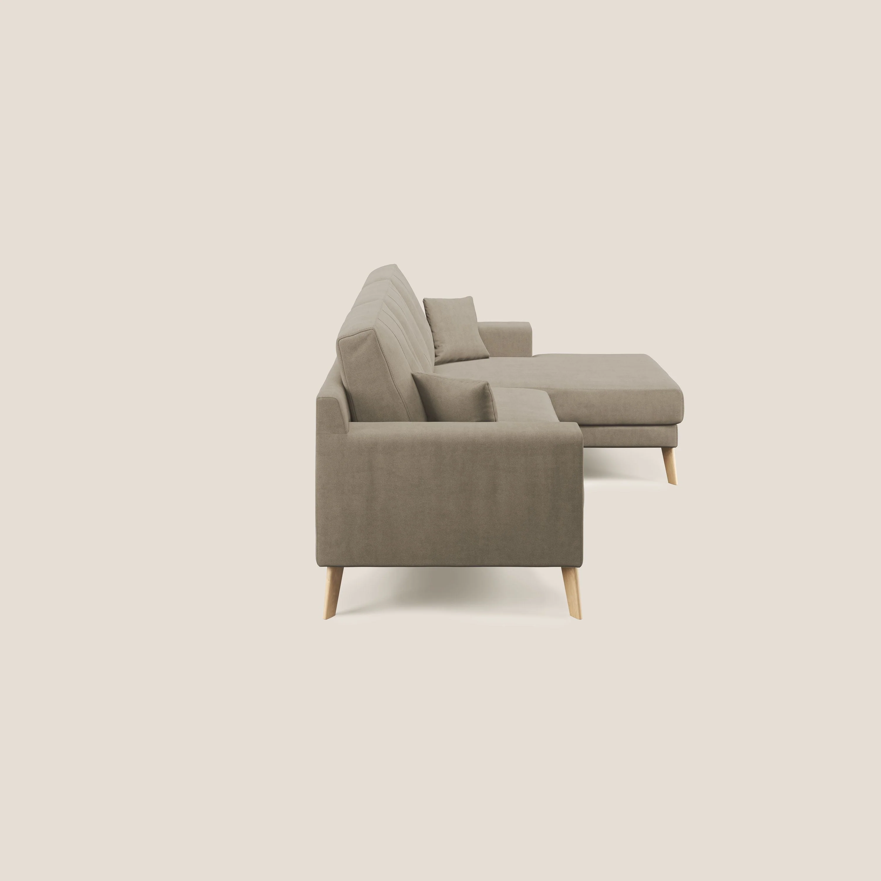 Danish canapé d'angle moderne reversible en tissu doux imperméable T02 beige - Image 3