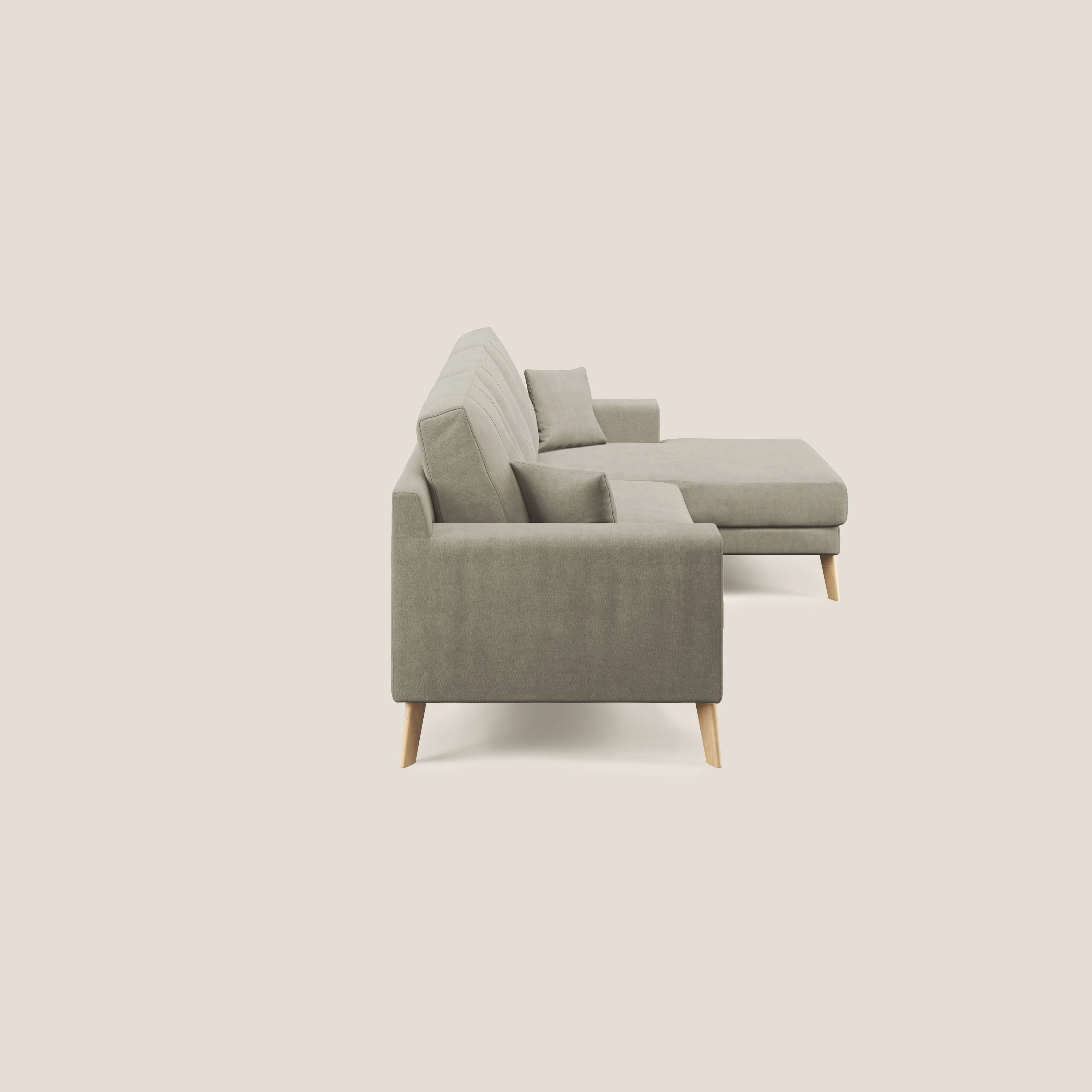 Danish canapé d'angle moderne reversible en tissu doux imperméable T02 crème - Image 3