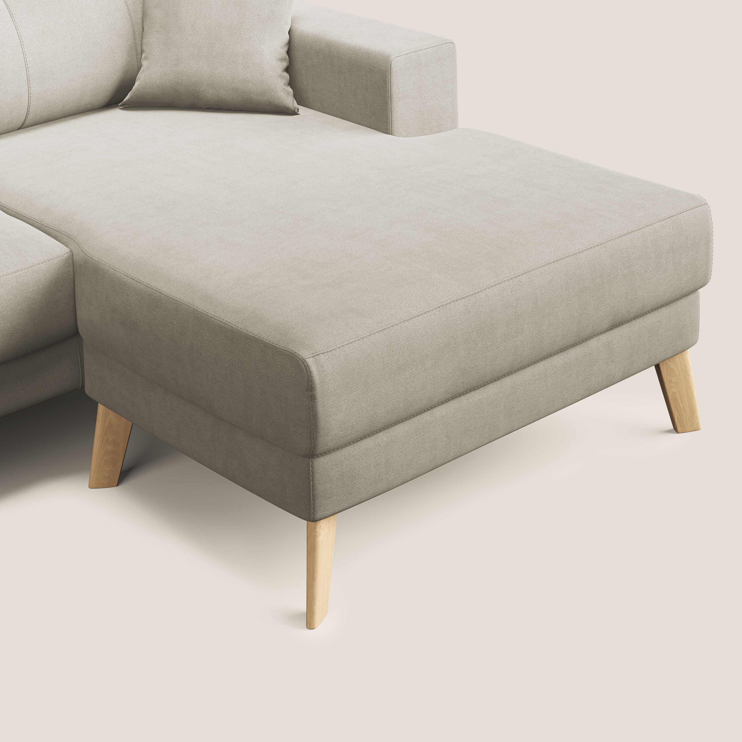 Danish canapé d'angle moderne reversible en tissu doux imperméable T02 crème - Image 7