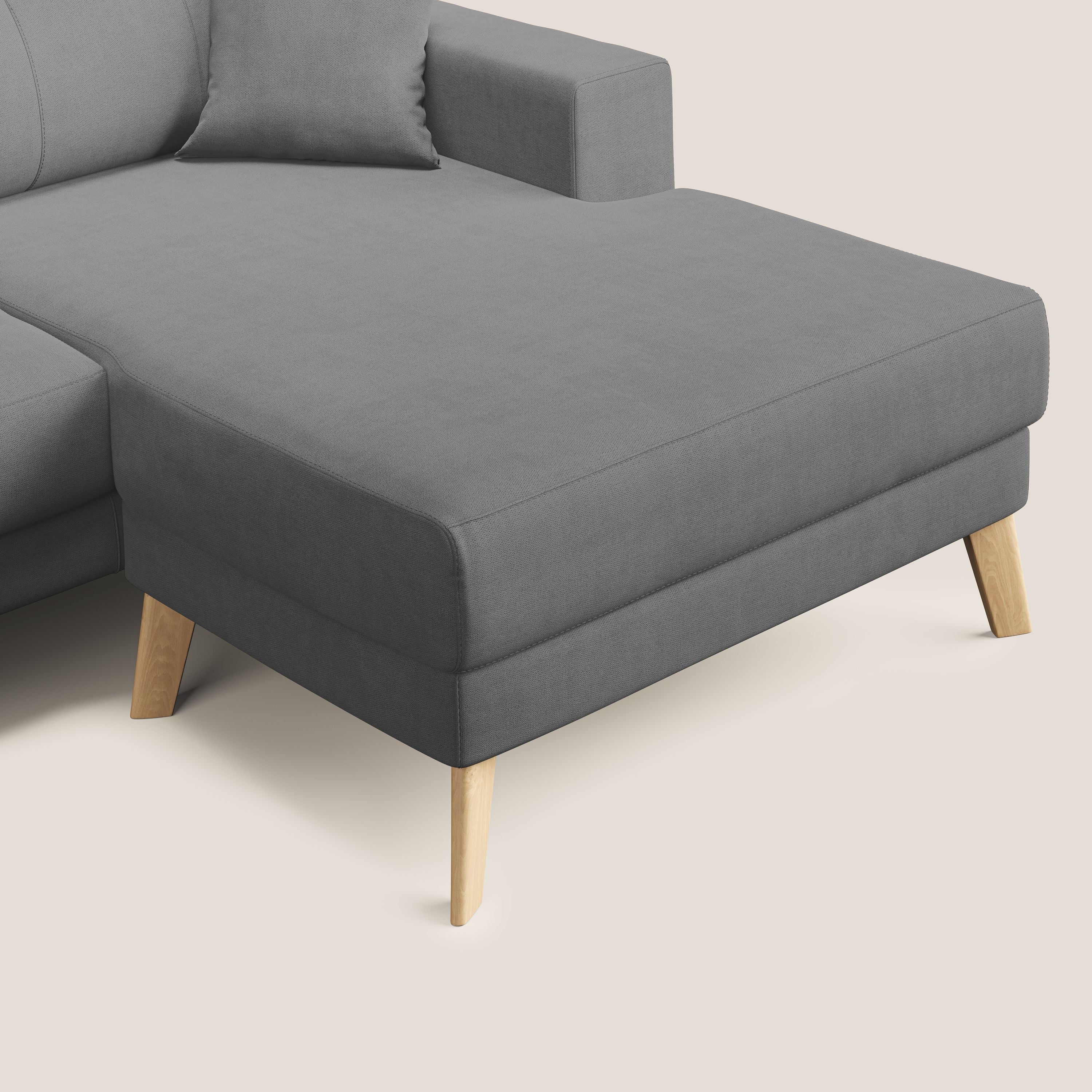 Danish canapé d'angle moderne reversible en tissu doux imperméable T02 gris - Image 7