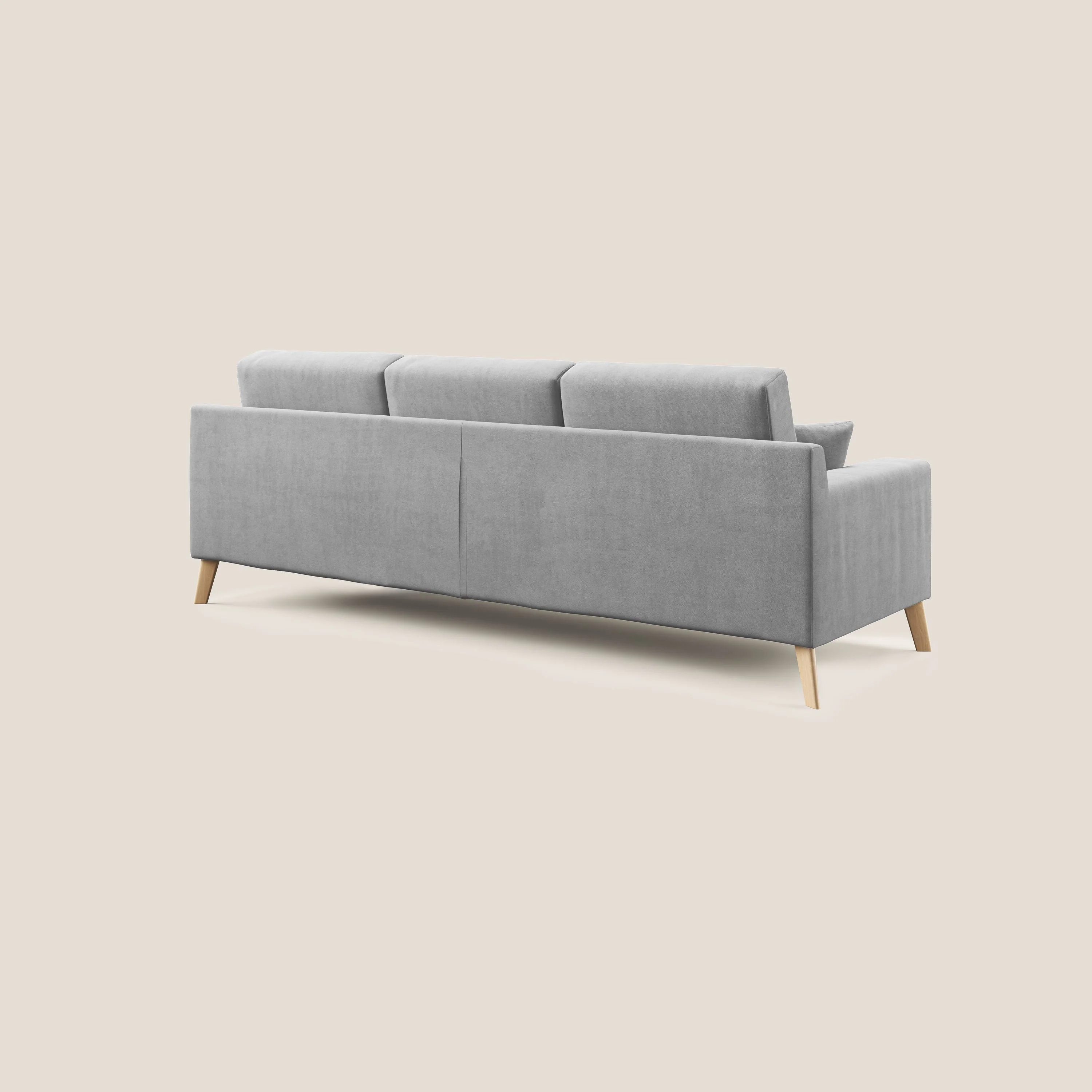 Danish canapé d'angle moderne reversible en tissu doux imperméable T02 gris clair - Image 4