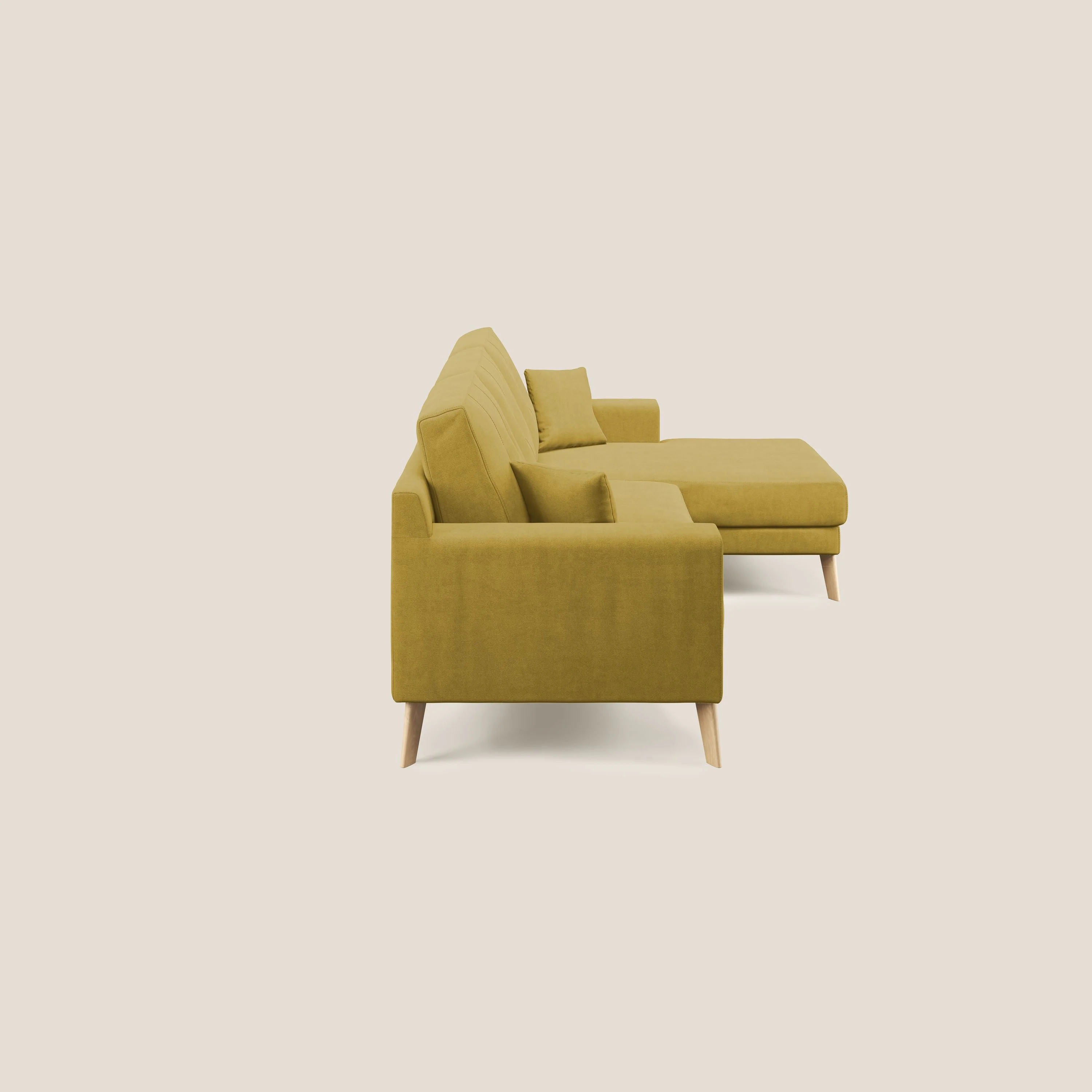 Danish canapé d'angle moderne reversible en tissu doux imperméable T02 jaune - Image 3