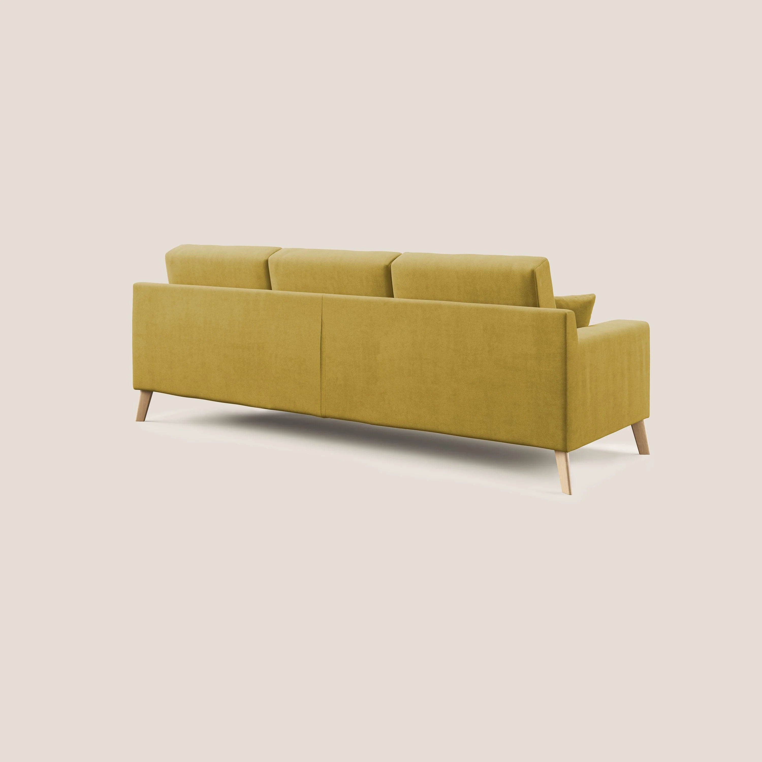Danish canapé d'angle moderne reversible en tissu doux imperméable T02 jaune - Image 4