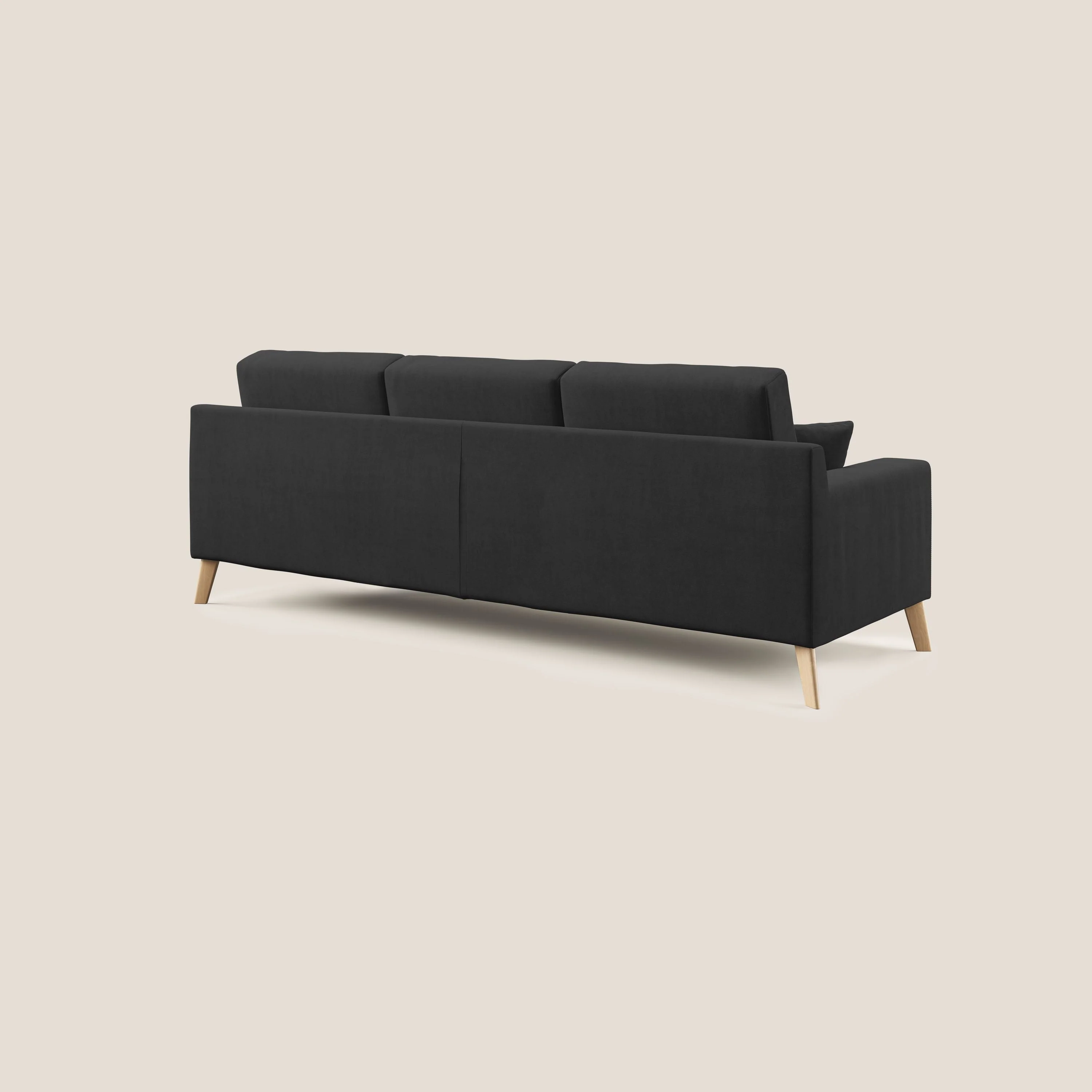 Danish canapé d'angle moderne reversible en tissu doux imperméable T02 noir - Image 4