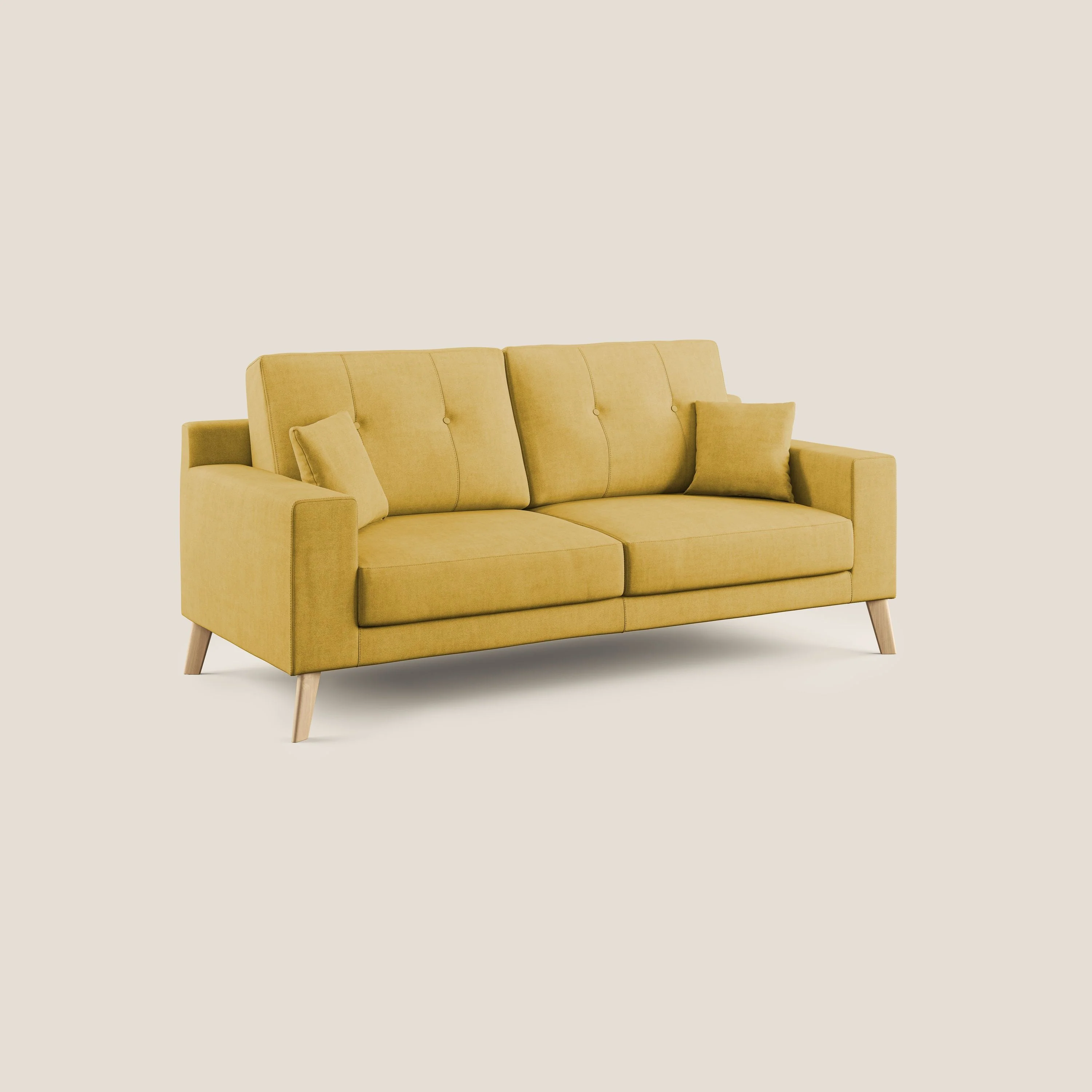 Danish canapé moderne en tissu doux imperméable T02 jaune - Image 3