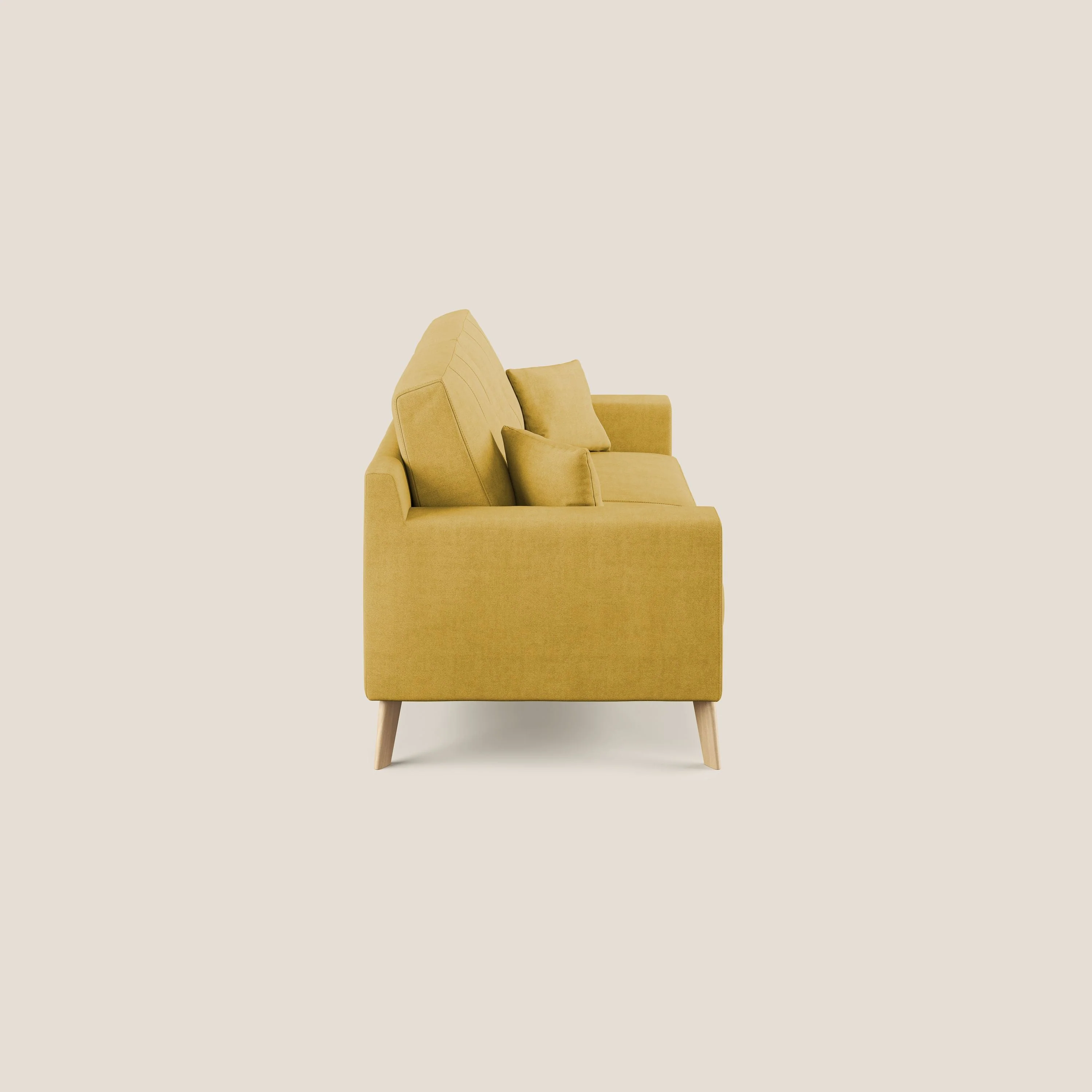 Danish canapé moderne en tissu doux imperméable T02 jaune - Image 4