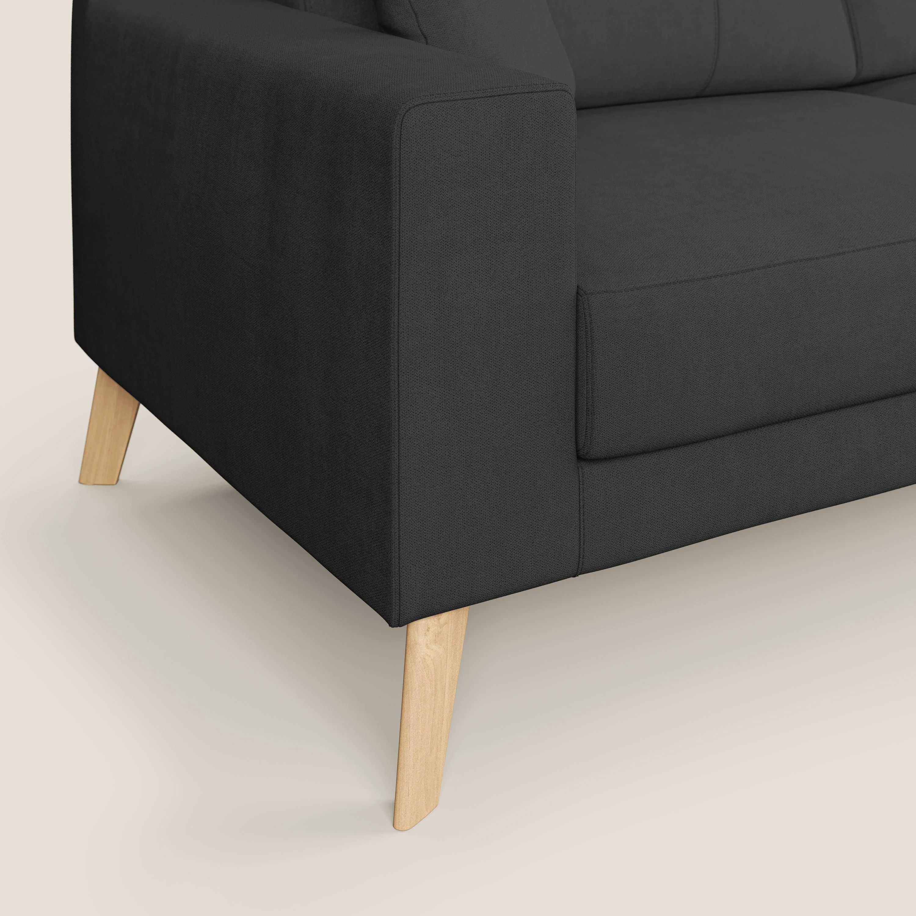 Danish canapé moderne en tissu doux imperméable T02 noir - Image 5