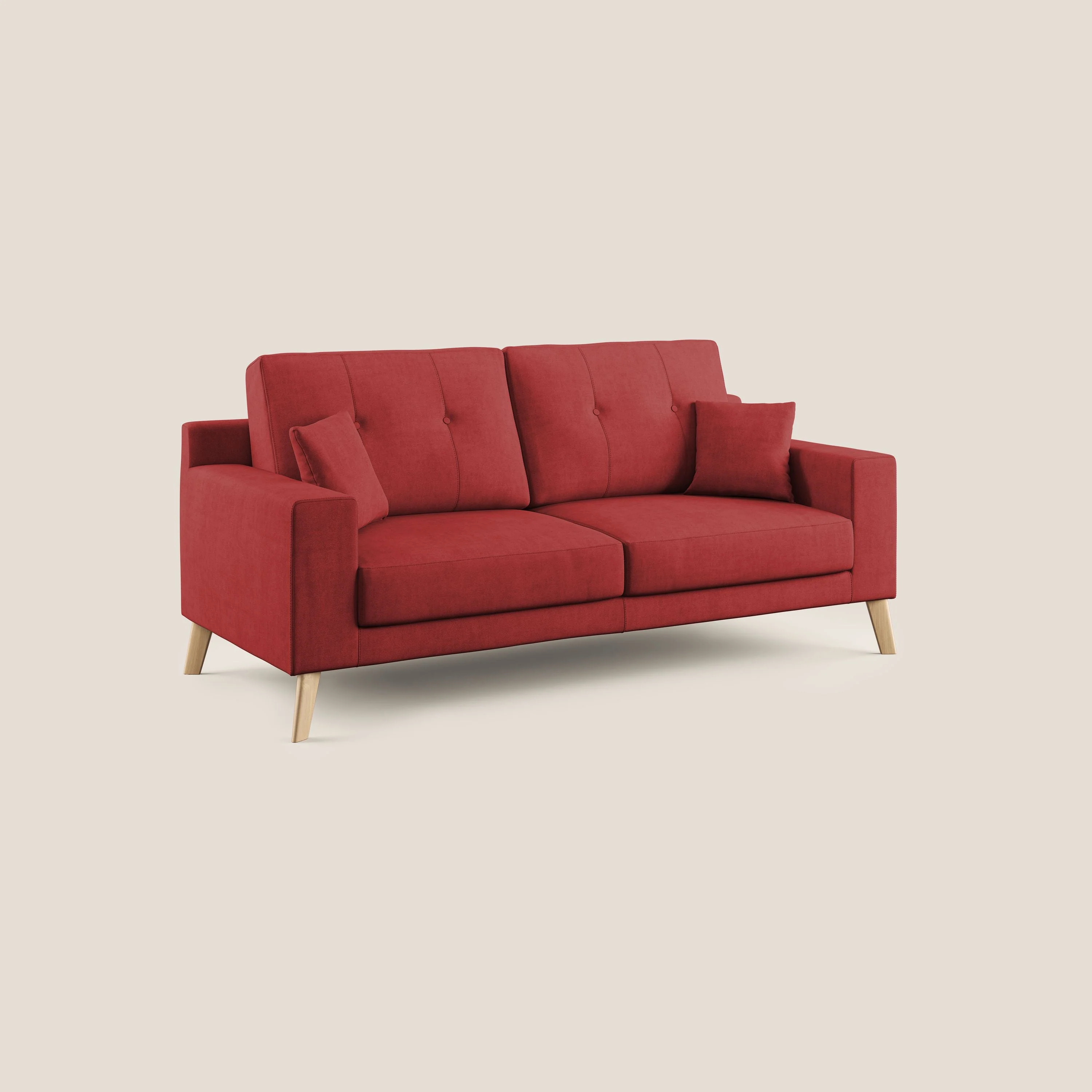 Danish canapé moderne en tissu doux imperméable T02 rouge - Image 2
