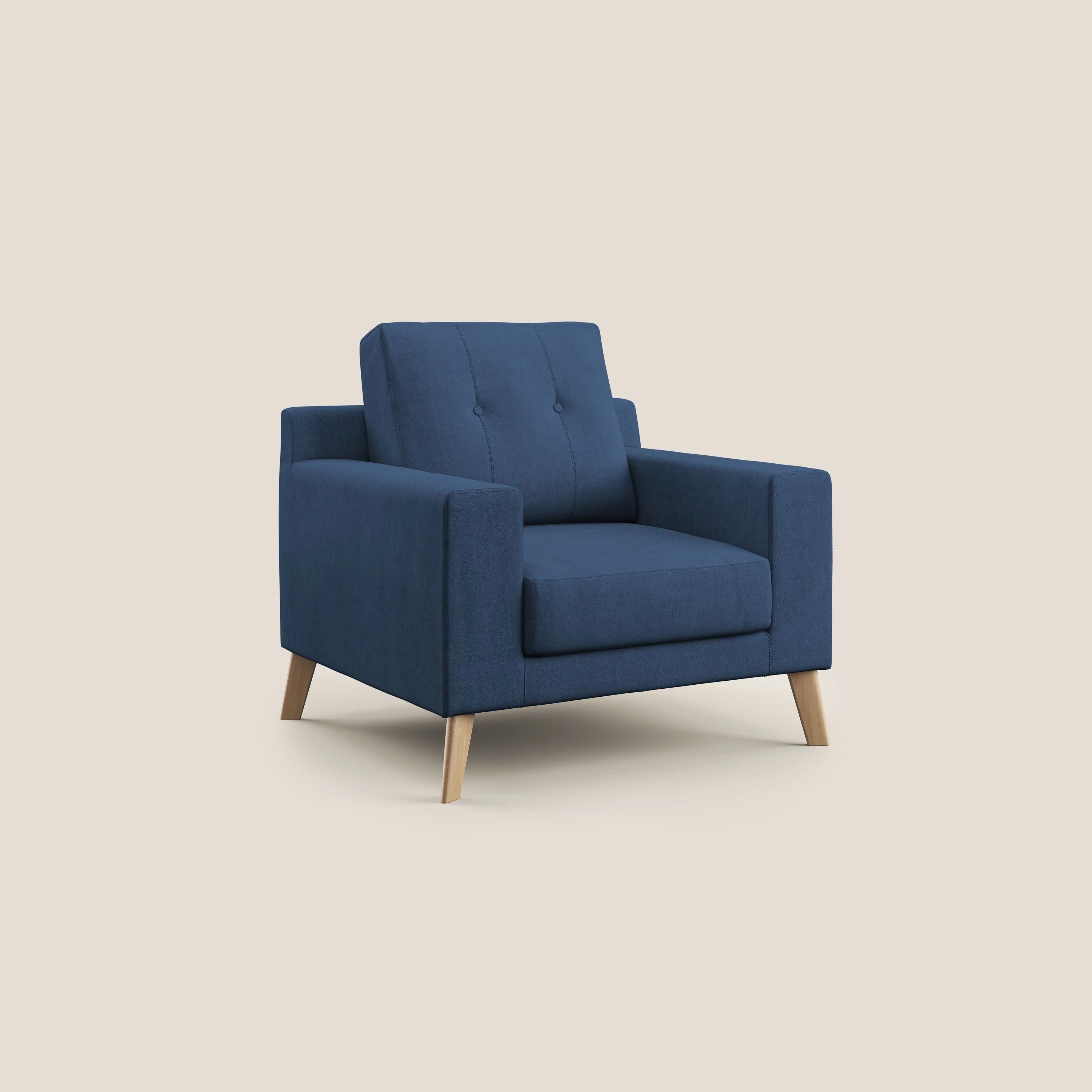 Danish Fauteuil en tissu doux imperméable T02 bleu - Image 2