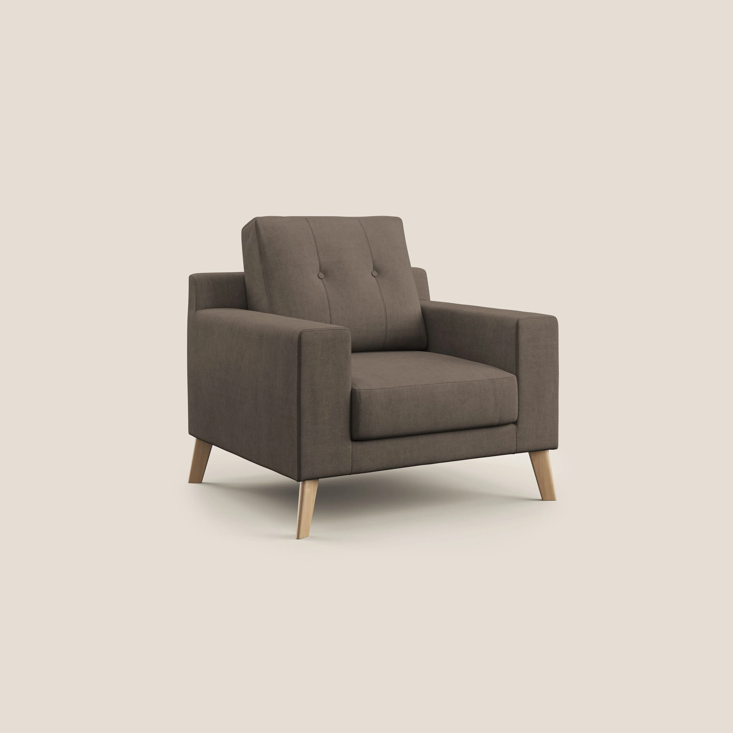 Danish Fauteuil en tissu doux imperméable T02 marron - Image 2