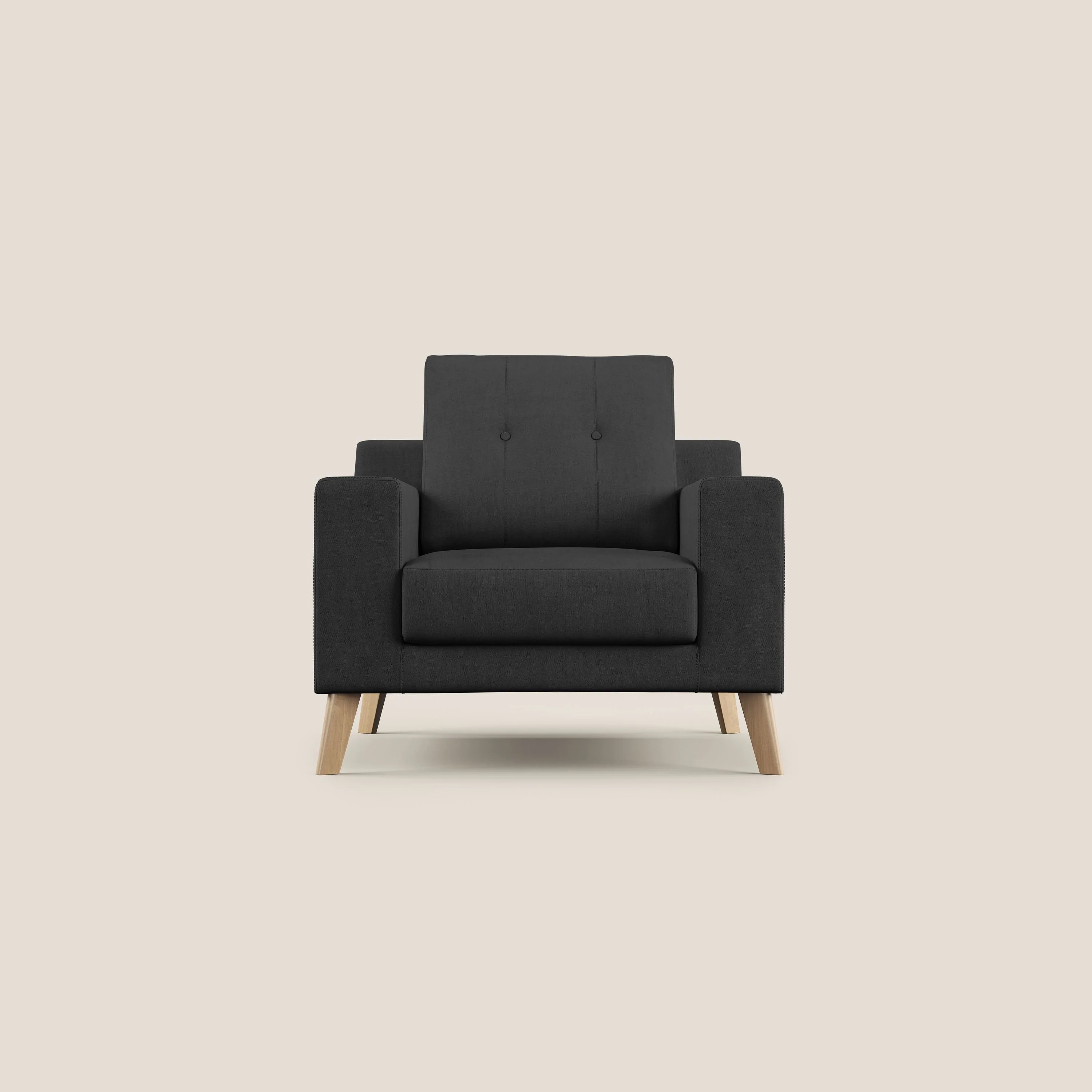 Danish Fauteuil en tissu doux imperméable T02 noir