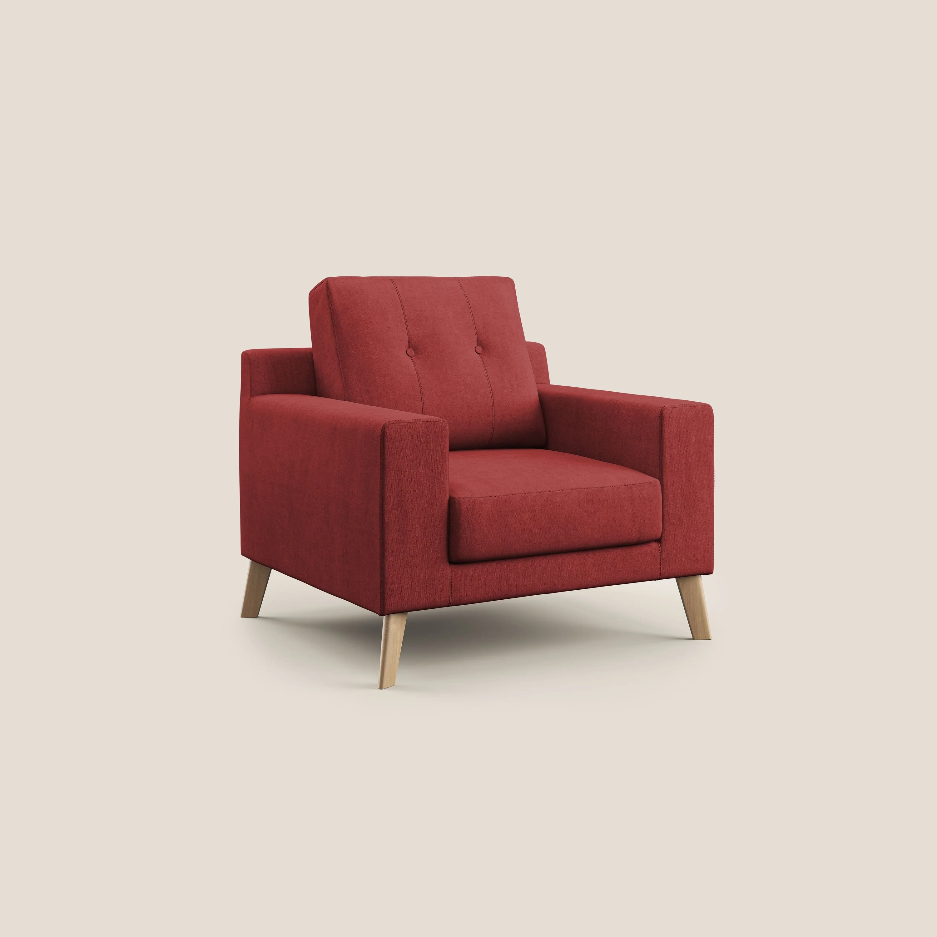 Danish Fauteuil en tissu doux imperméable T02 rouge - Image 2