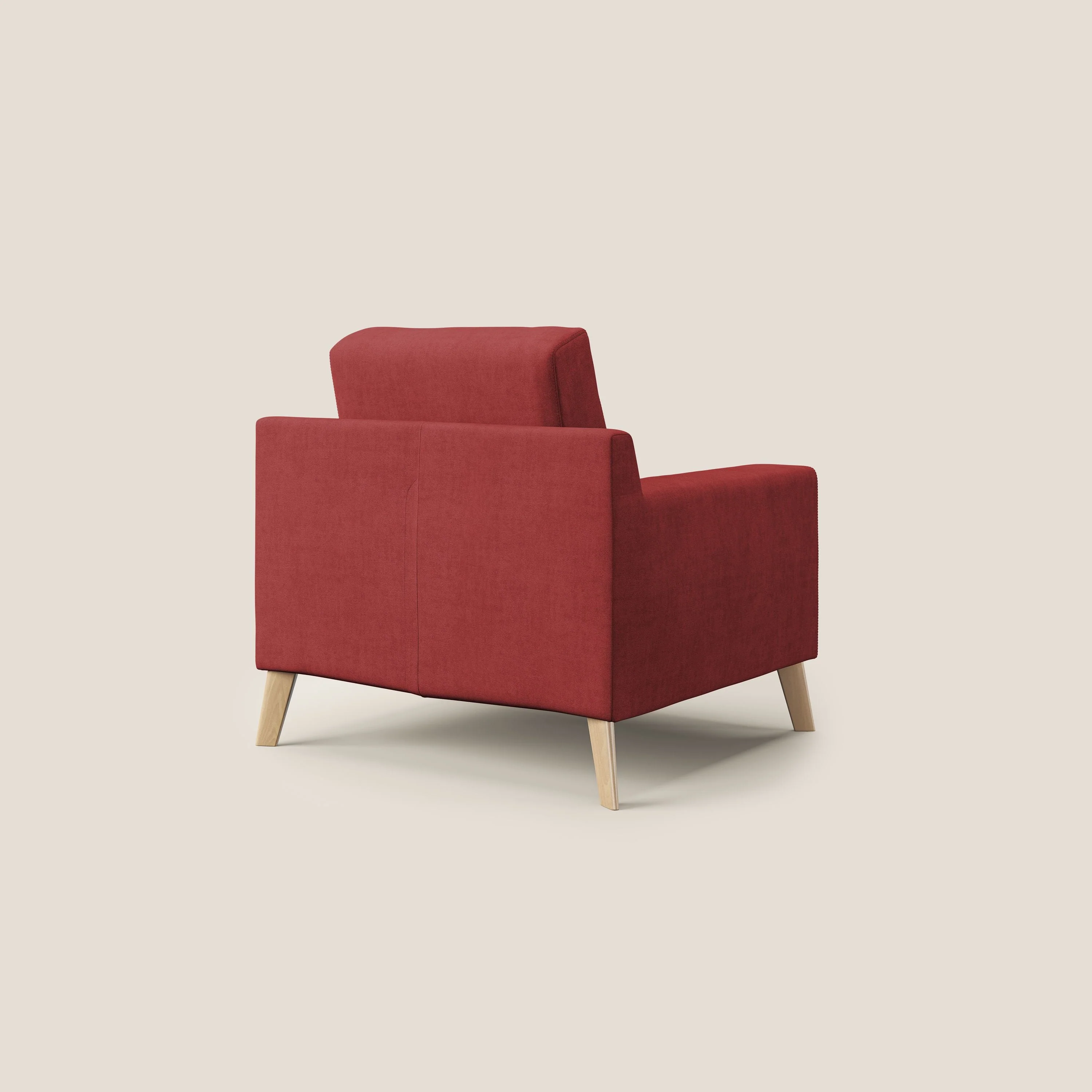 Danish Fauteuil en tissu doux imperméable T02 rouge - Image 4