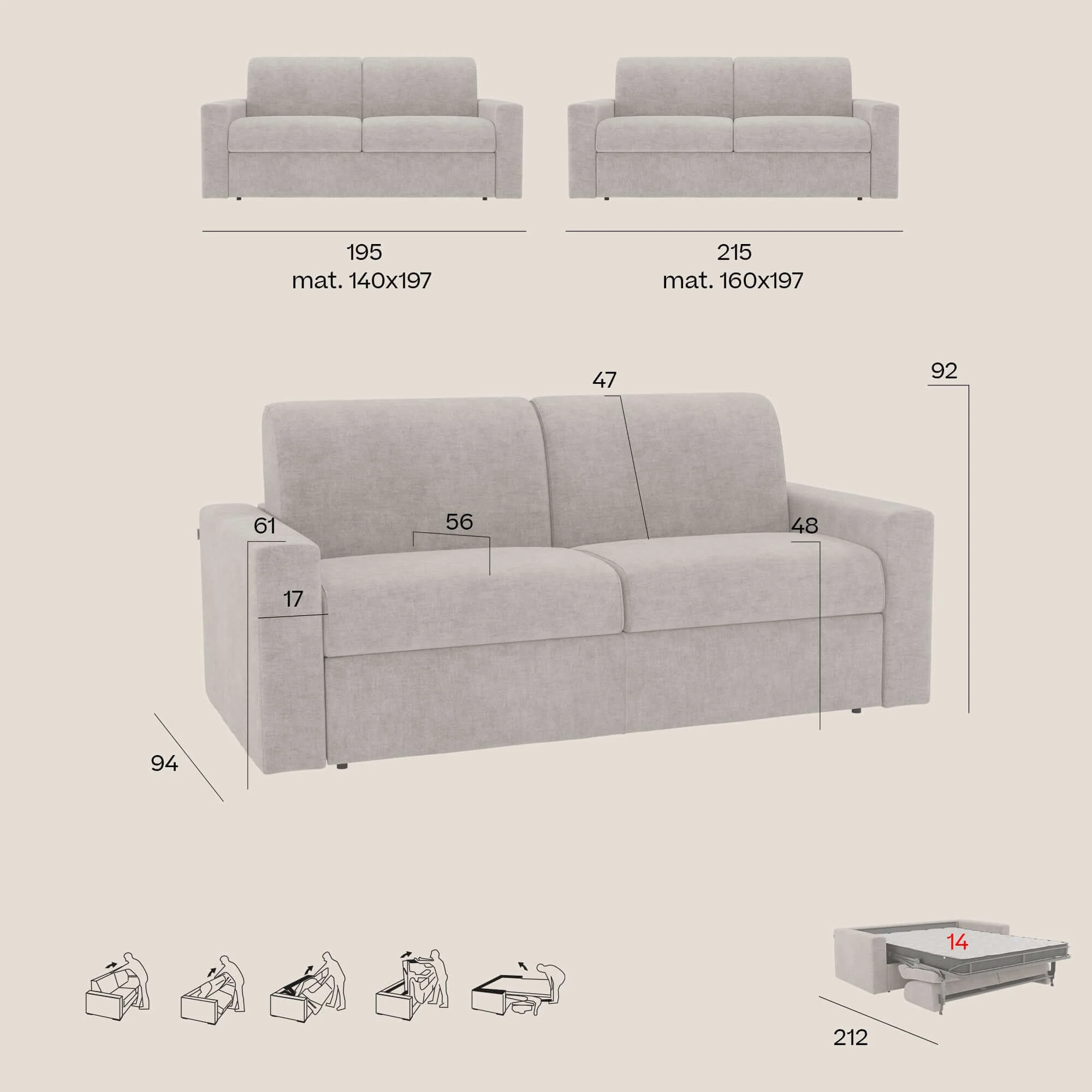 Diomede Canapé convertible en velours easy clean, déhoussable - design moderne et confort en T35 bleu canard - Image 13