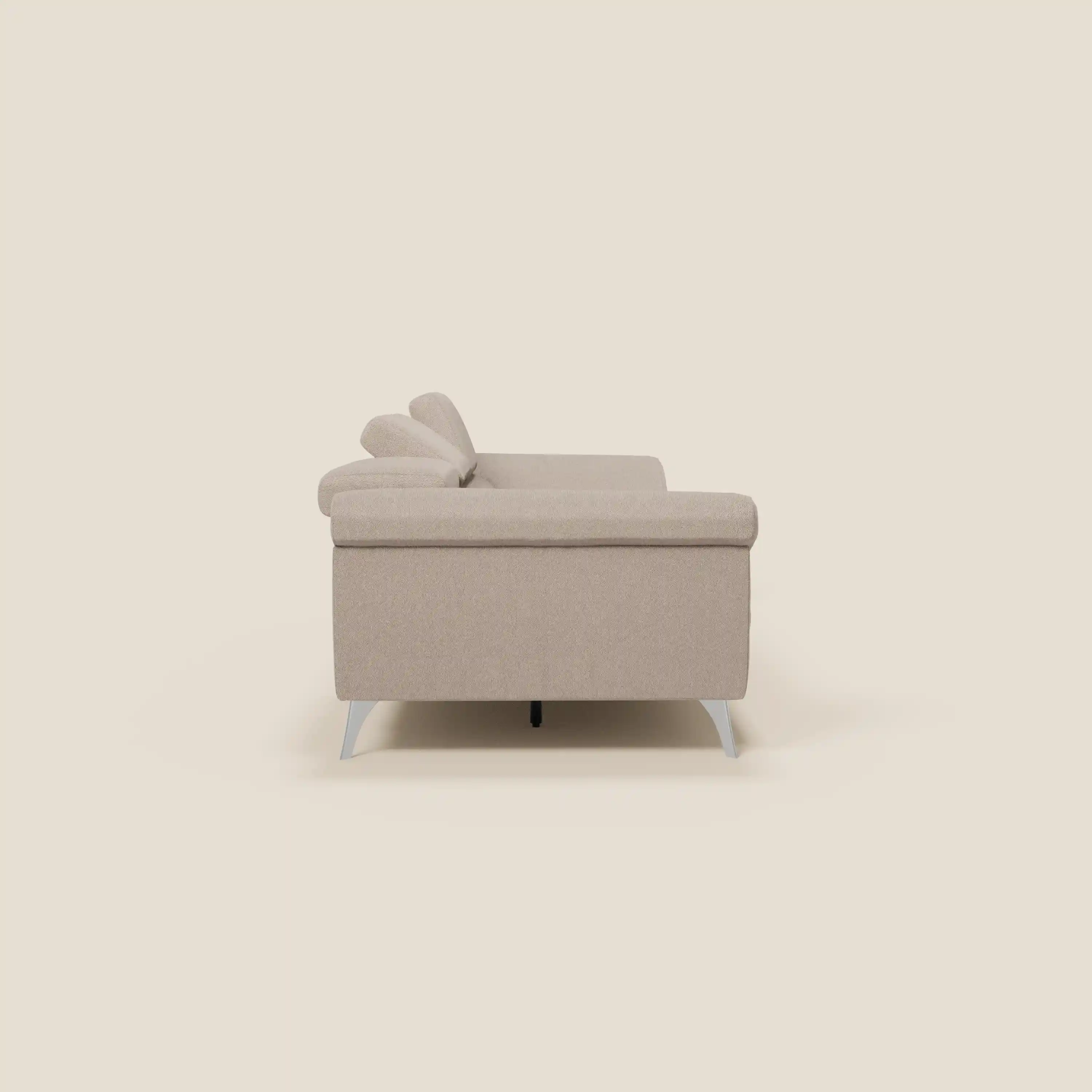 Donatello Canapé avec 3 assises extensibles accoudoirs avec coffre et têtières inclinables en tissu détachable T23 taupe - Image 6