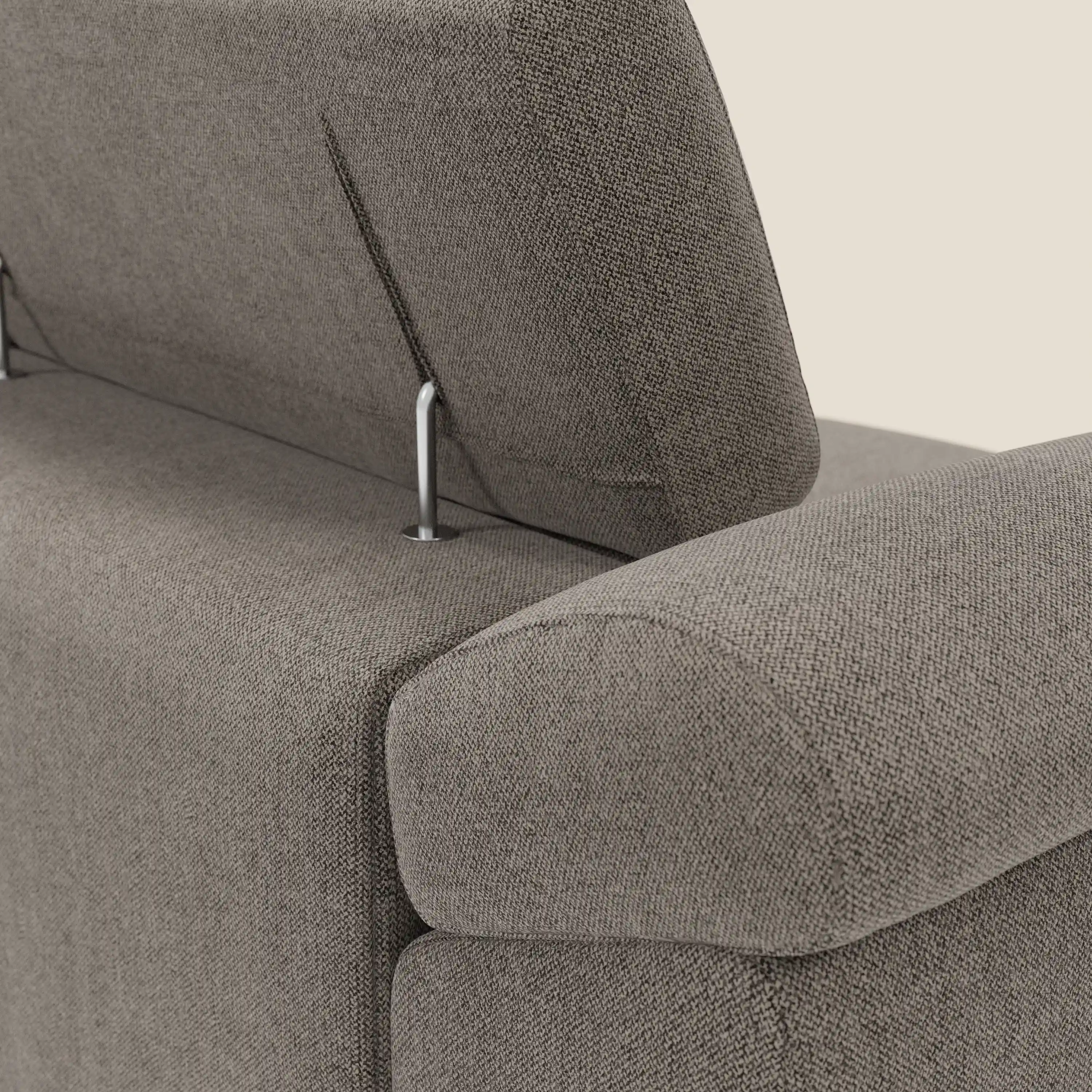 Donatello Canapé avec 3 assises extensibles accoudoirs avec coffre et têtières inclinables en tissu détachable T23 taupe - Image 9