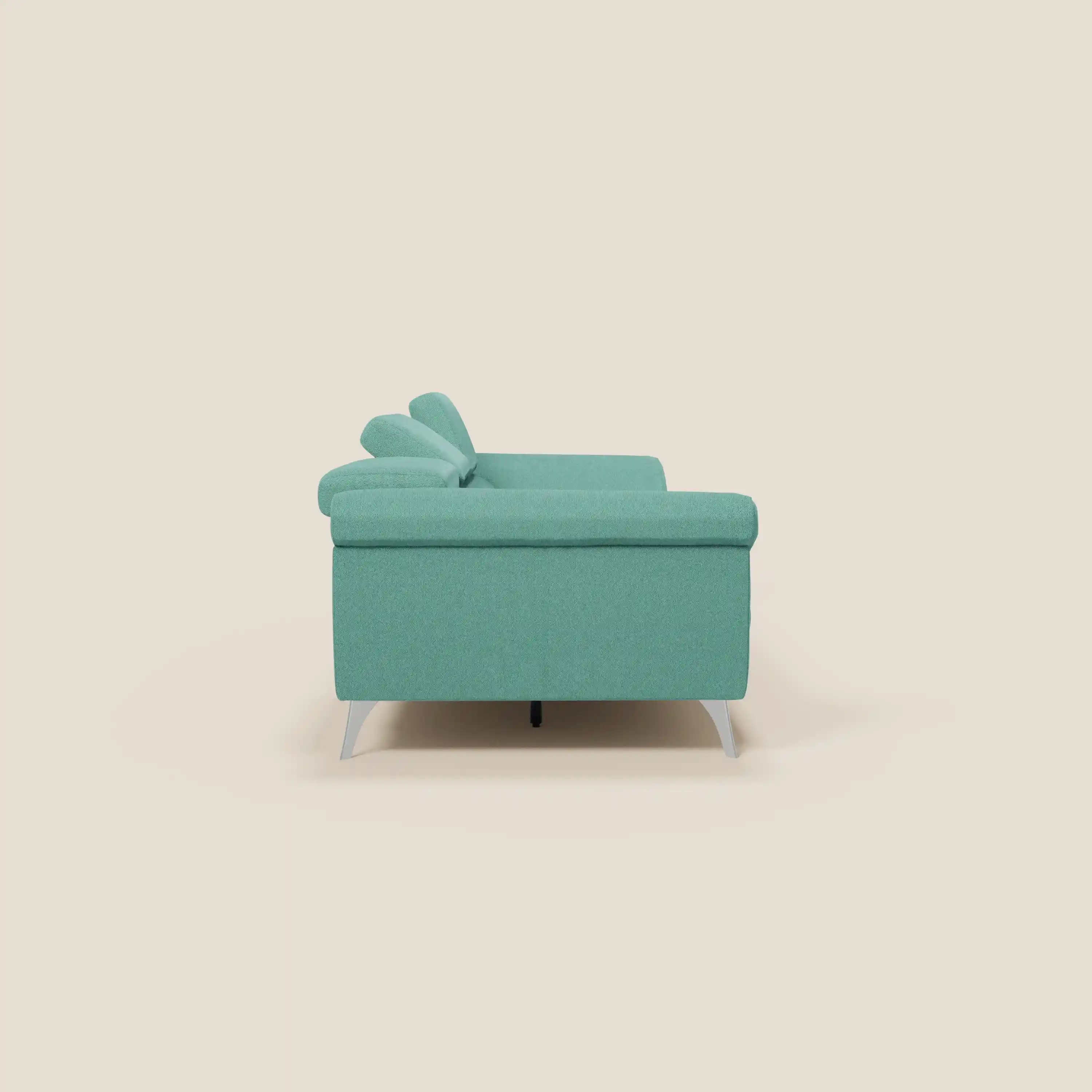 Donatello Canapé avec 3 assises extensibles accoudoirs avec coffre et têtières inclinables en tissu détachable T23 vert aquamarine - Image 6