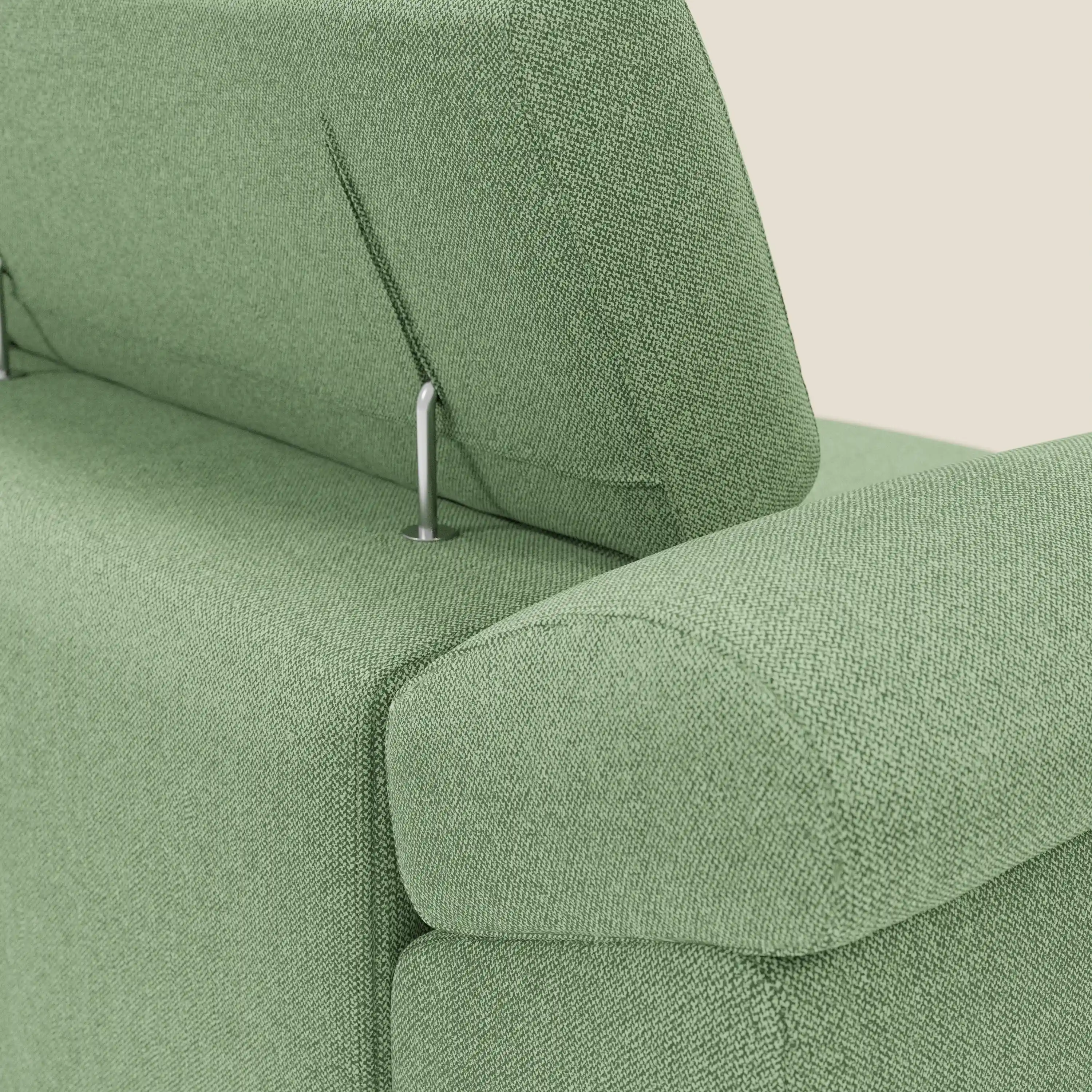 Donatello Canapé avec 3 assises extensibles accoudoirs avec coffre et têtières inclinables en tissu détachable T23 vert menthe - Image 9