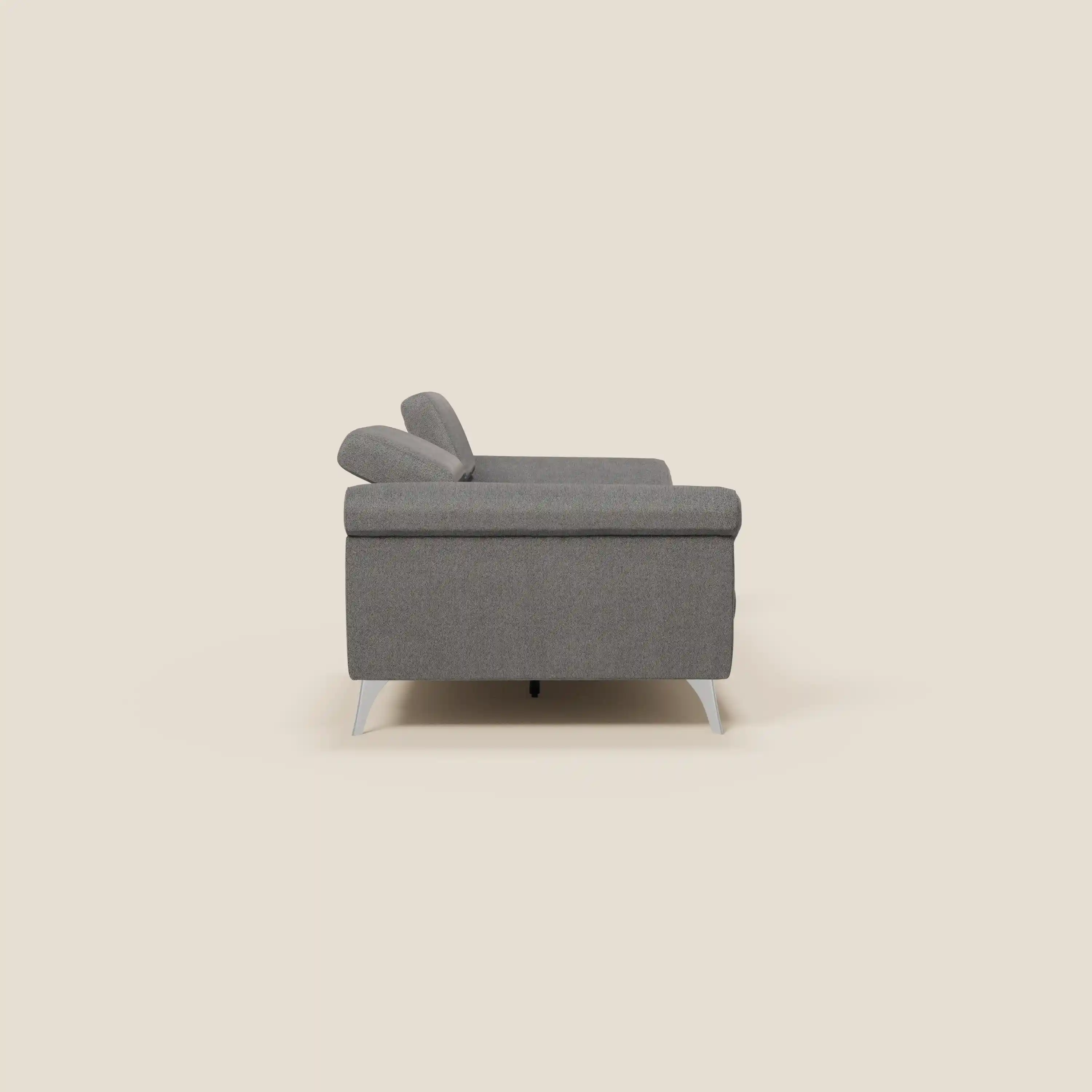 Donatello Canapé avec assises extensibles accoudoirs avec coffre et têtières inclinables en tissu détachable T23 anthracite - Image 6