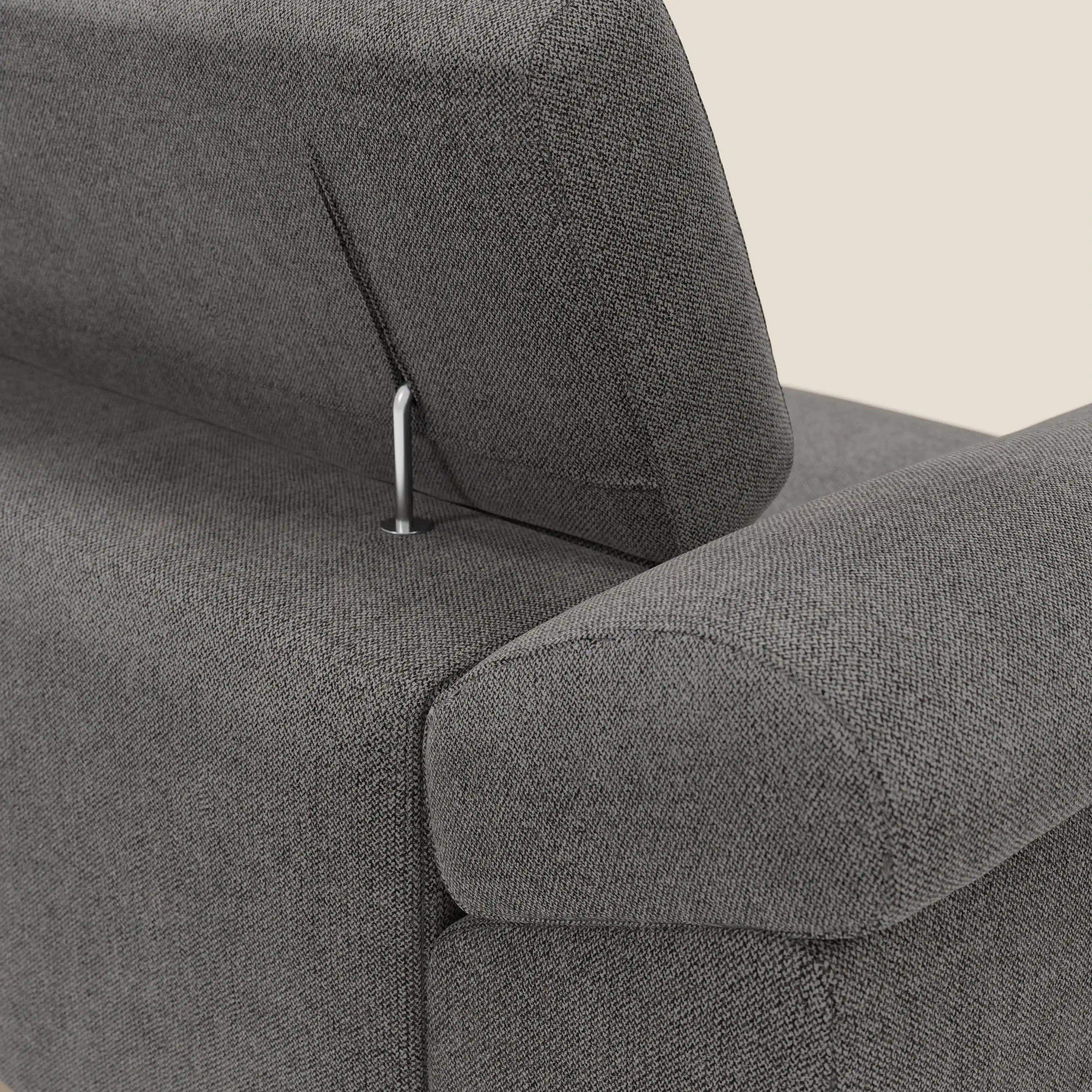 Donatello Canapé avec assises extensibles accoudoirs avec coffre et têtières inclinables en tissu détachable T23 anthracite - Image 9
