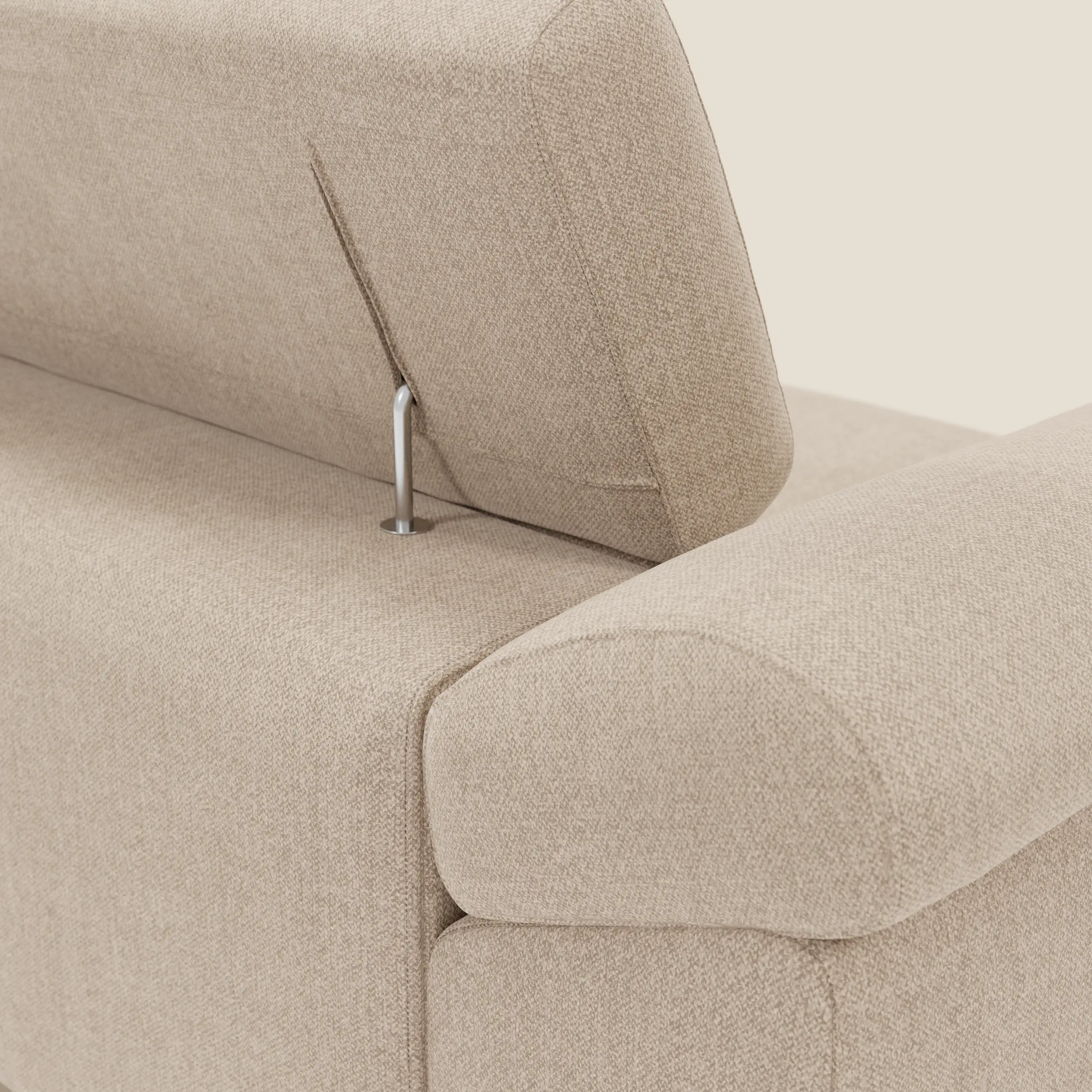 Donatello Canapé avec assises extensibles accoudoirs avec coffre et têtières inclinables en tissu détachable T23 beige - Image 9