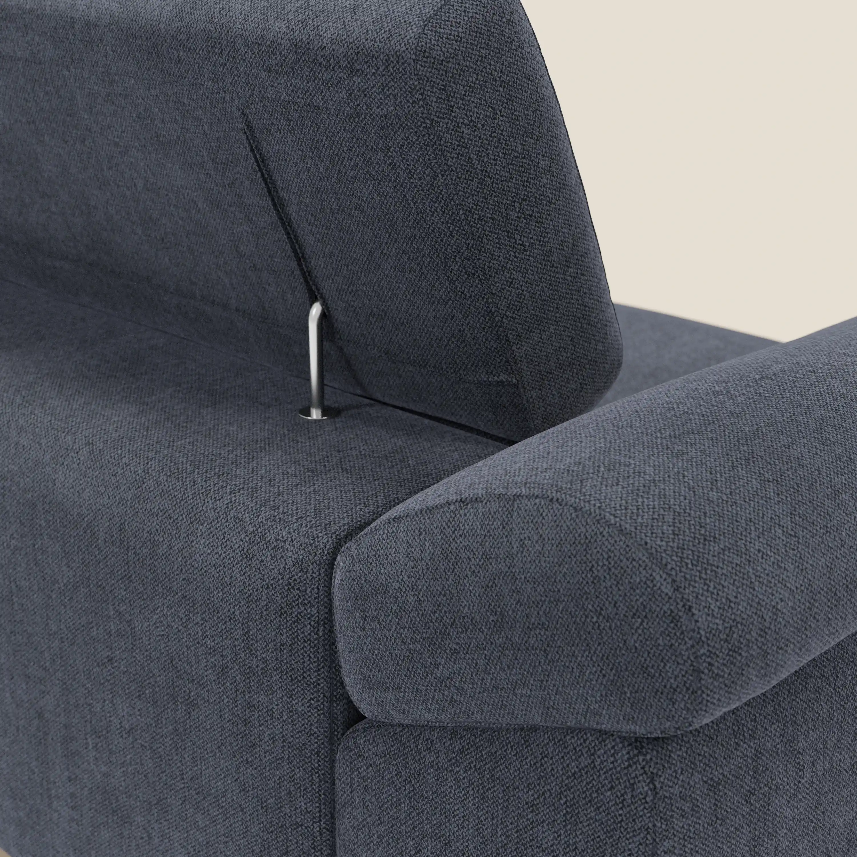 Donatello Canapé avec assises extensibles accoudoirs avec coffre et têtières inclinables en tissu détachable T23 bleu ardoise - Image 9