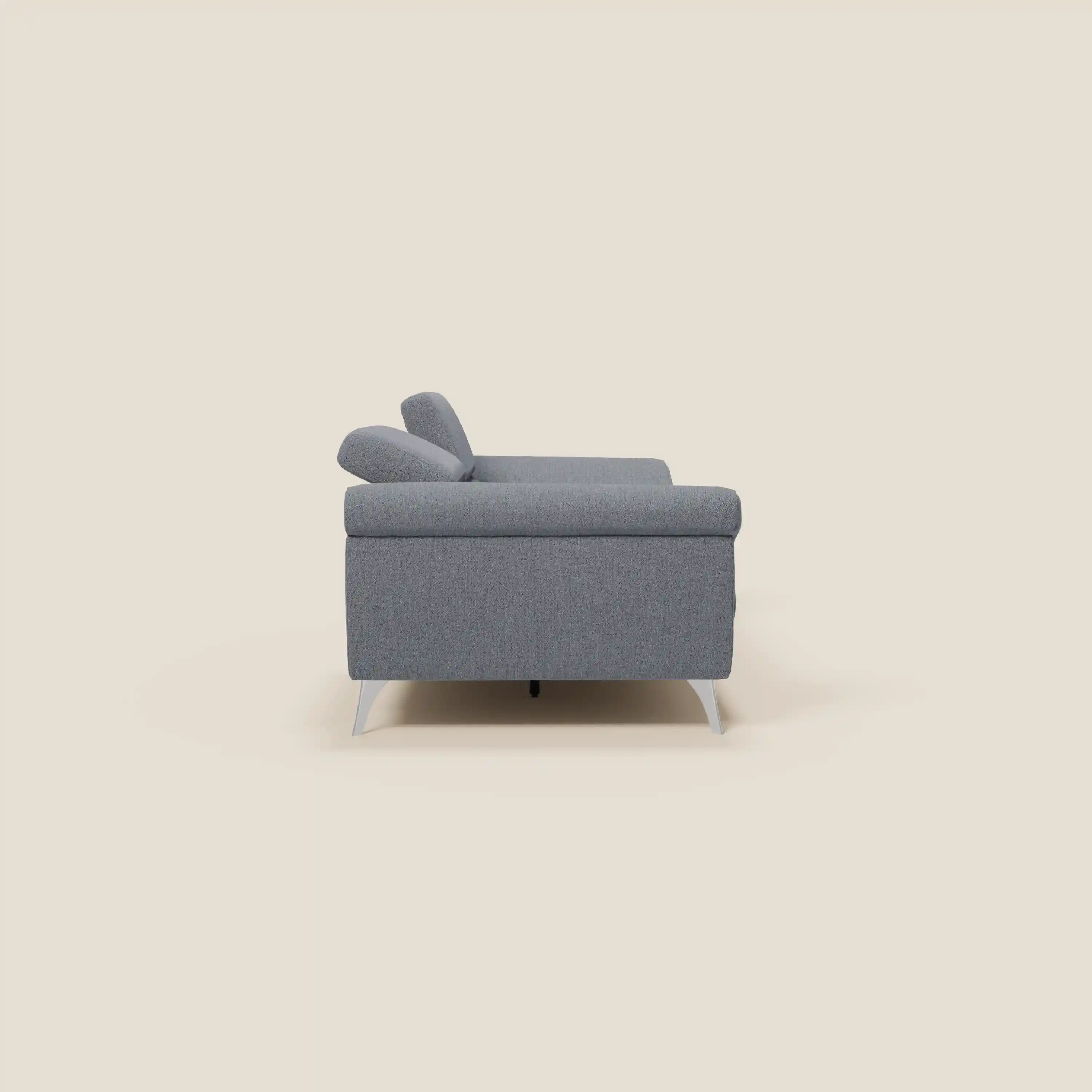Donatello Canapé avec assises extensibles accoudoirs avec coffre et têtières inclinables en tissu détachable T23 bleu graphite - Image 6