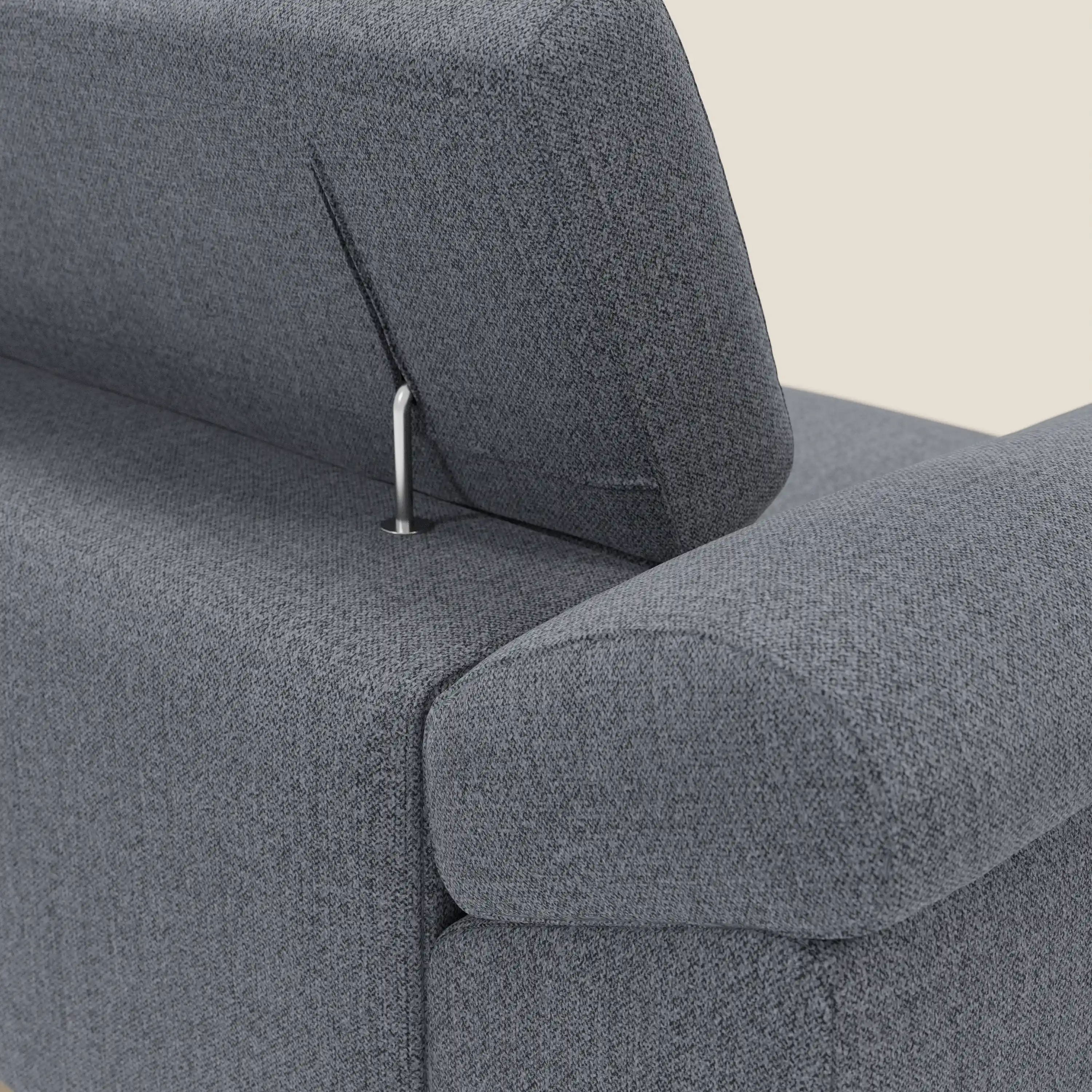 Donatello Canapé avec assises extensibles accoudoirs avec coffre et têtières inclinables en tissu détachable T23 bleu graphite - Image 9