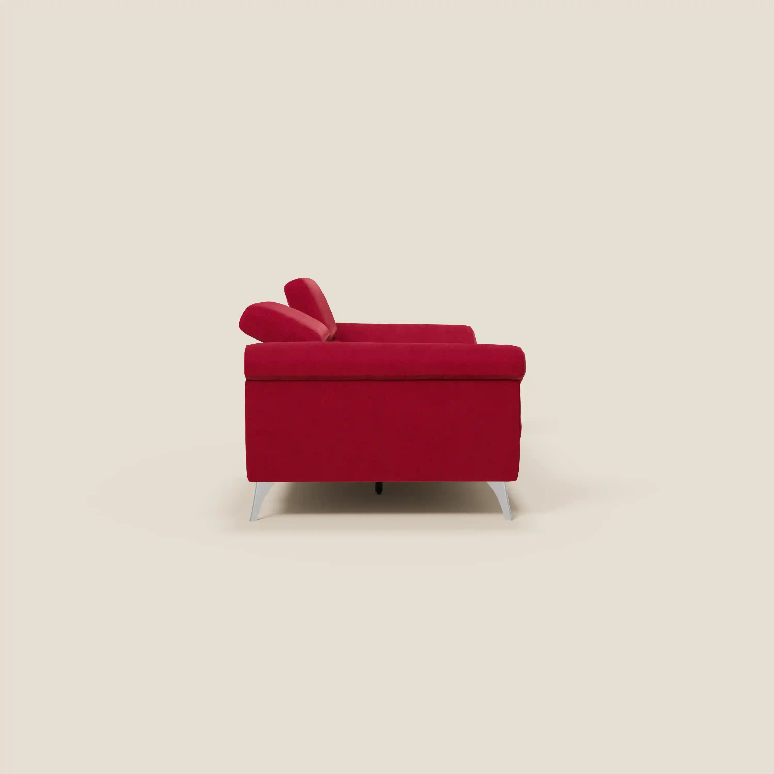 Donatello Canapé avec assises extensibles accoudoirs avec coffre et têtières inclinables en tissu détachable T23 bordeaux - Image 6