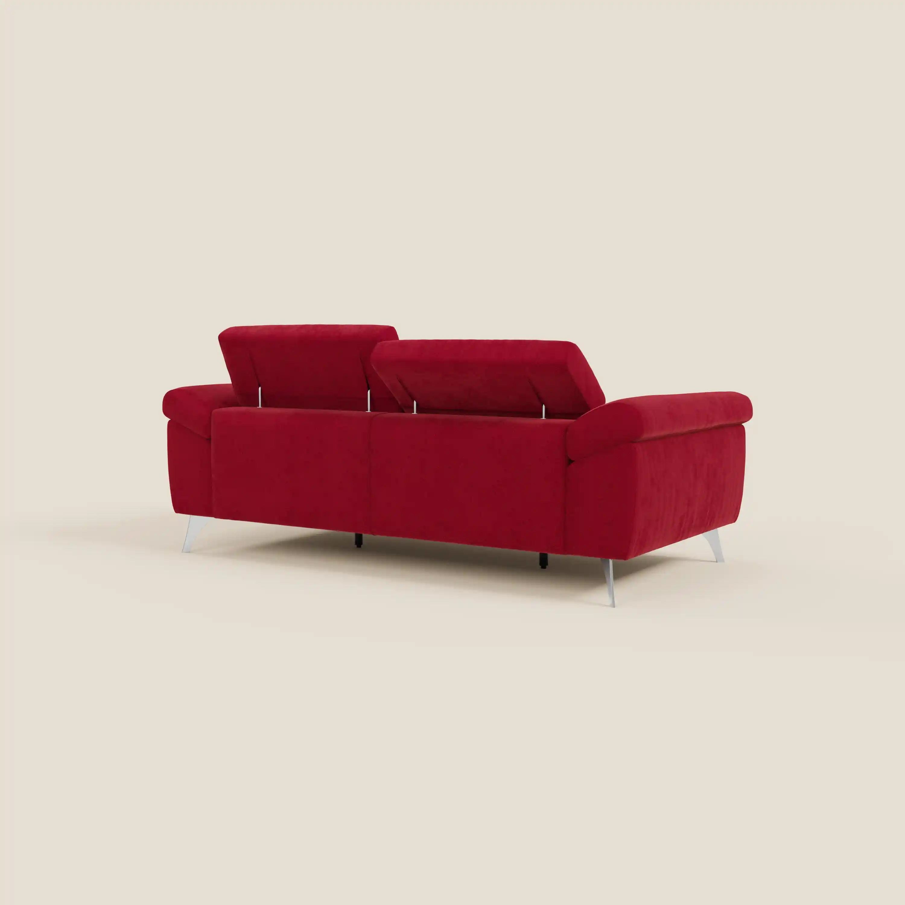 Donatello Canapé avec assises extensibles accoudoirs avec coffre et têtières inclinables en tissu détachable T23 bordeaux - Image 7
