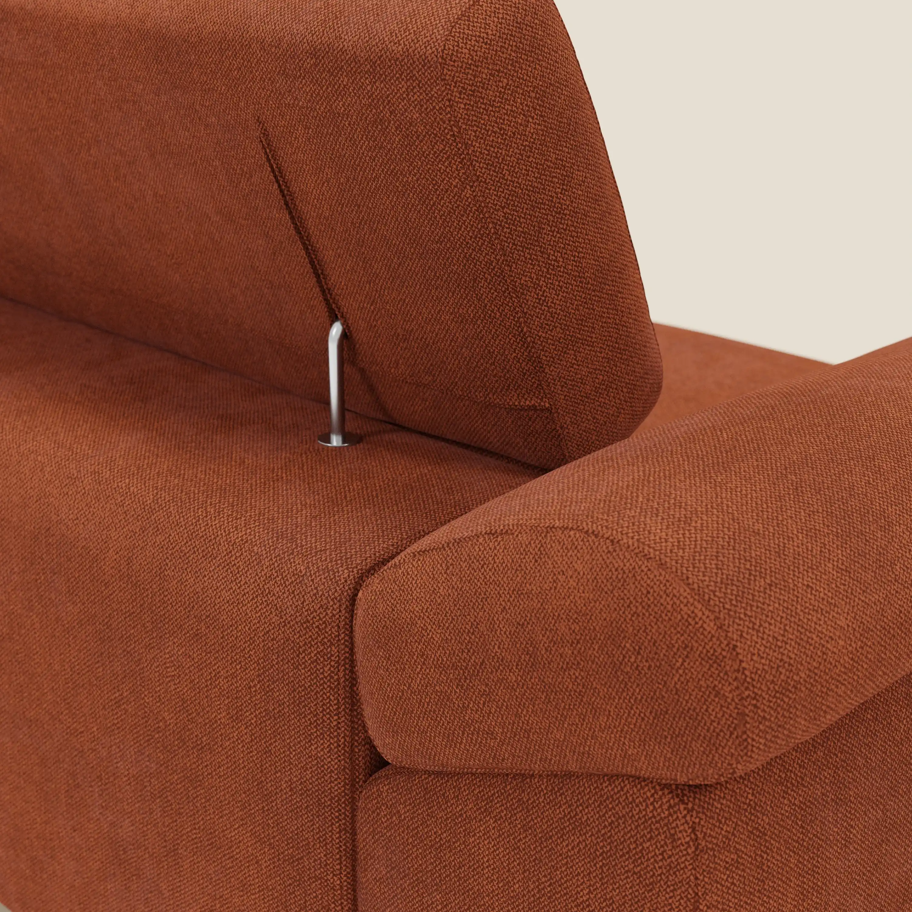 Donatello Canapé avec assises extensibles accoudoirs avec coffre et têtières inclinables en tissu détachable T23 orange rouille - Image 9