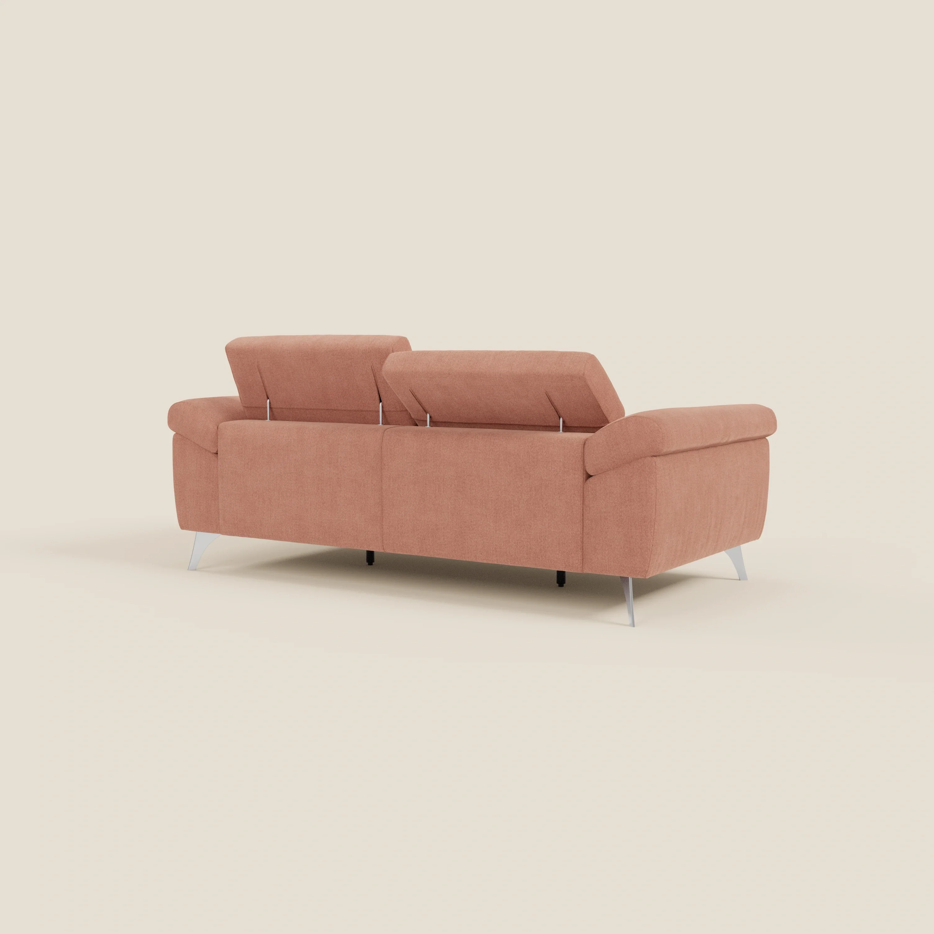 Donatello Canapé avec assises extensibles accoudoirs avec coffre et têtières inclinables en tissu détachable T23 pêche - Image 7