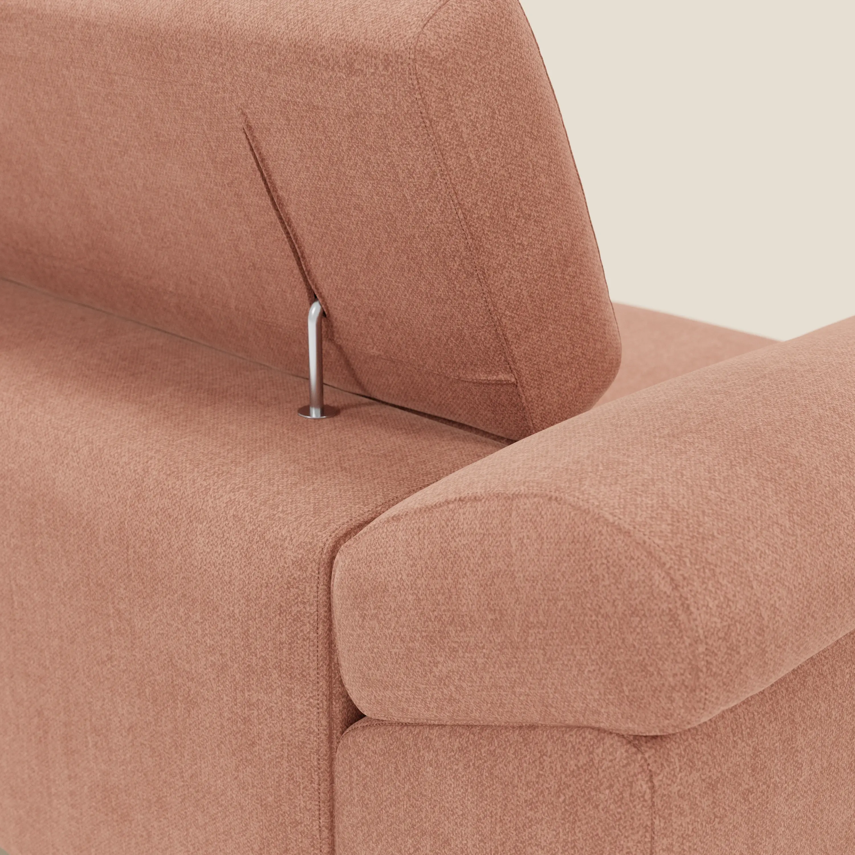 Donatello Canapé avec assises extensibles accoudoirs avec coffre et têtières inclinables en tissu détachable T23 pêche - Image 9