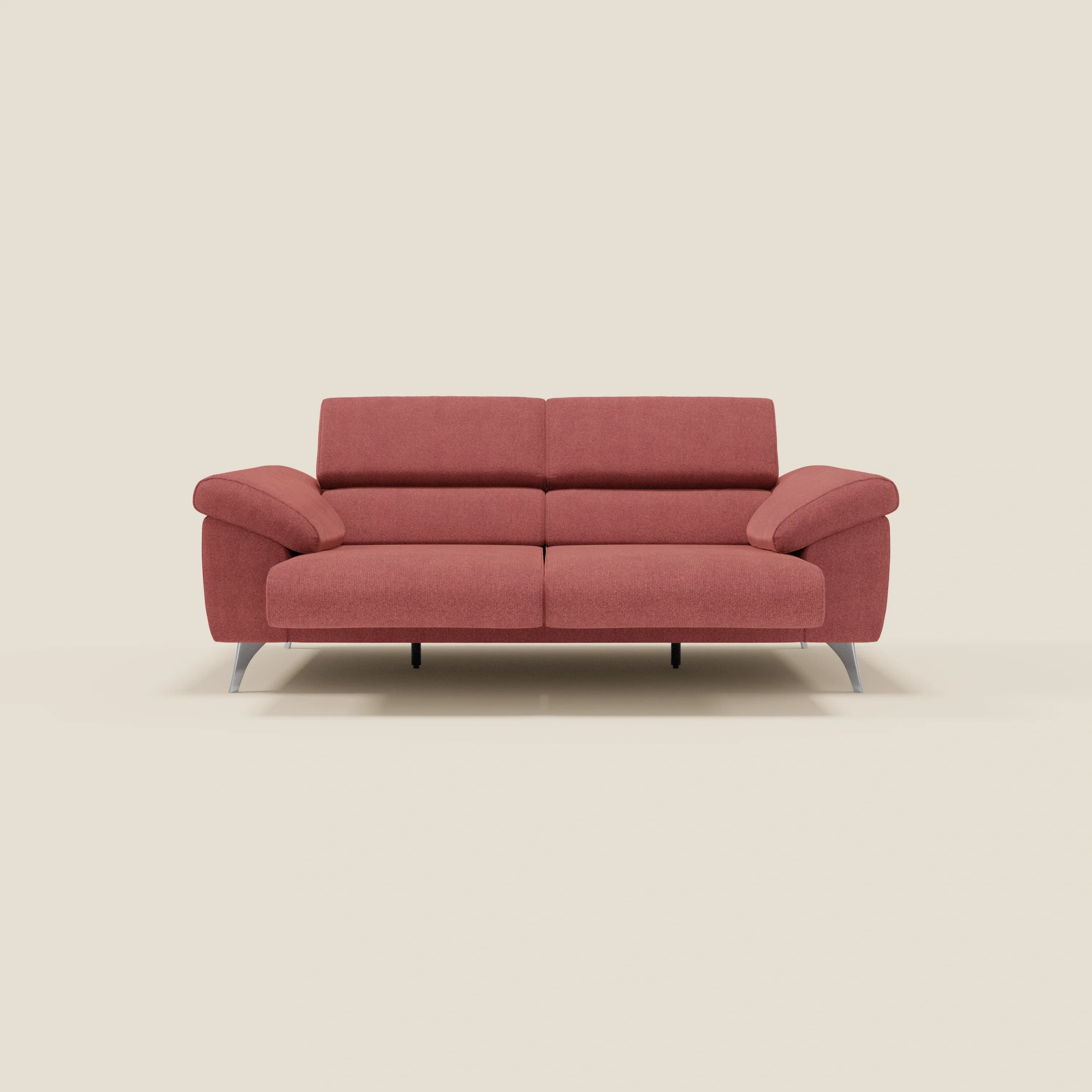 Donatello Canapé avec assises extensibles accoudoirs avec coffre et têtières inclinables en tissu détachable T23 rouge cerise - Image 11